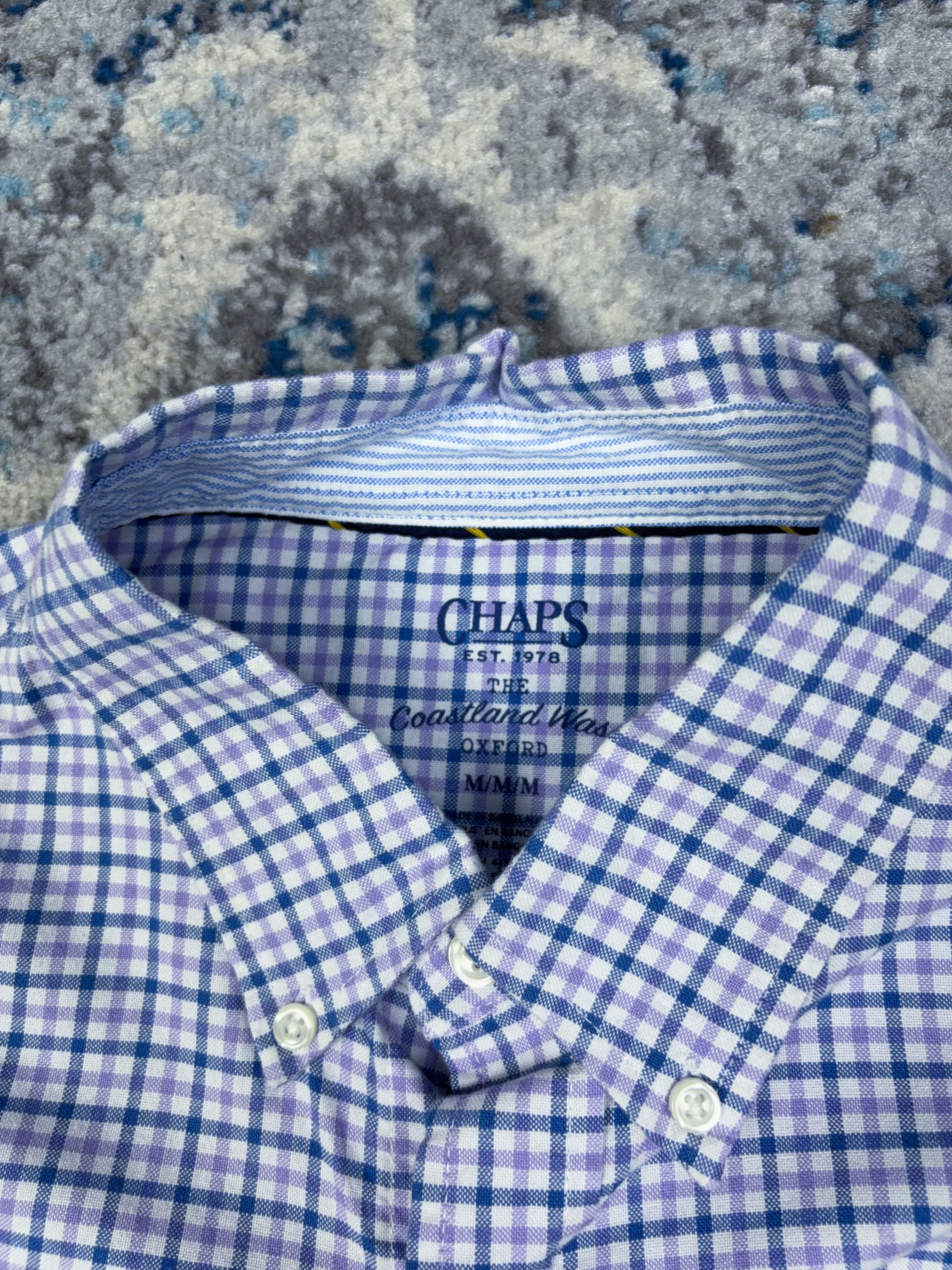 Chaps Ralph Lauren Embroidered Crest Long Sleeve Button Up Shirt Size Medium