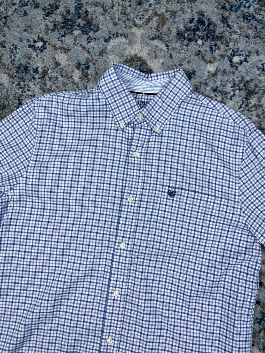 Chaps Ralph Lauren Embroidered Crest Long Sleeve Button Up Shirt Size Medium