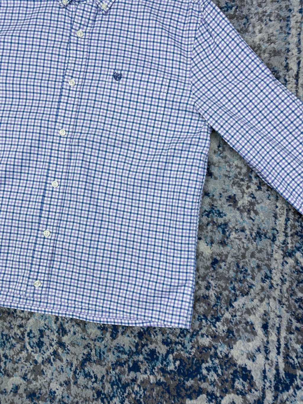 Chaps Ralph Lauren Embroidered Crest Long Sleeve Button Up Shirt Size Medium