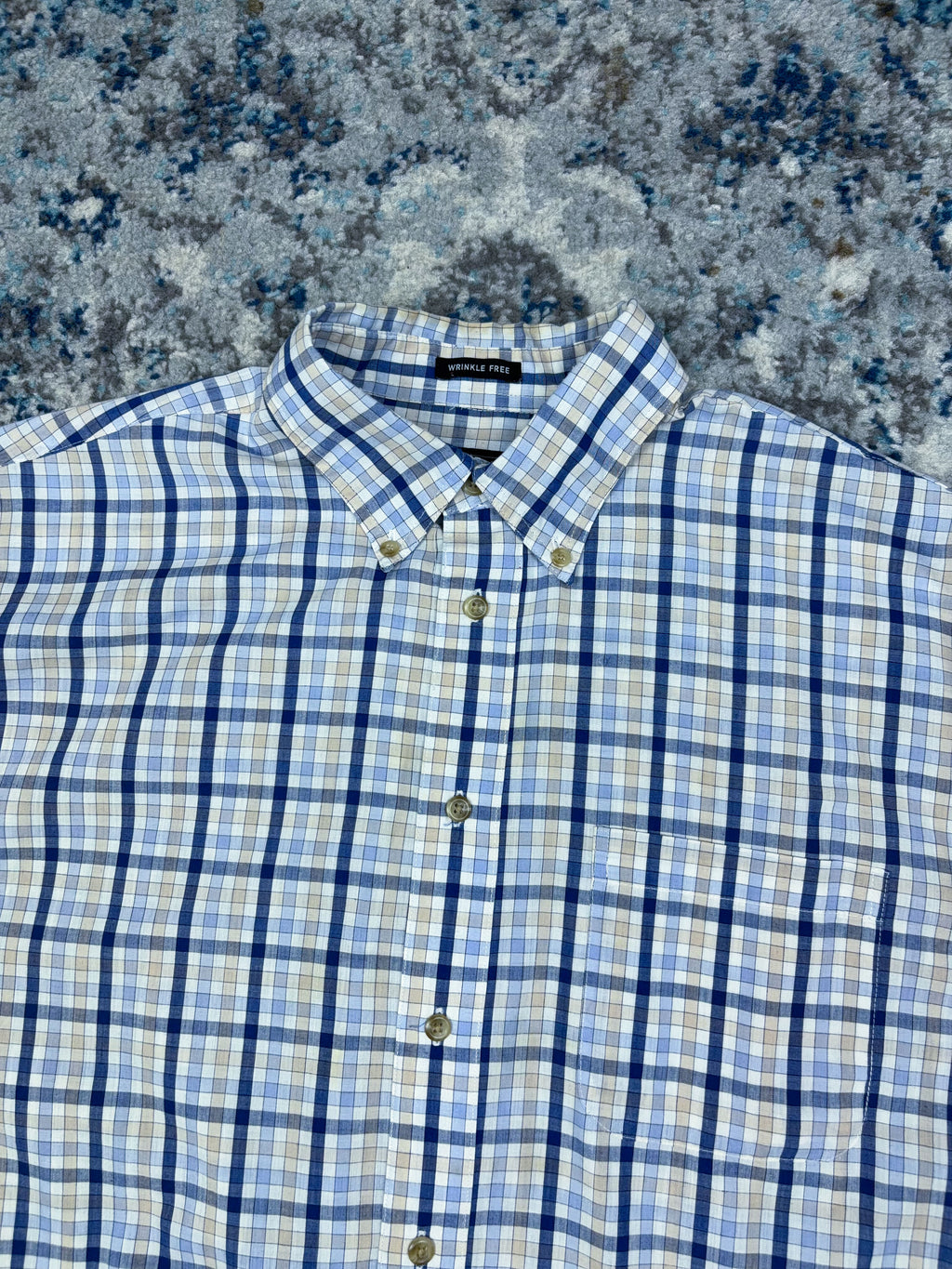 Vintage Consensus Sportswear Plaid Short Sleeve Reworked Button Up Shirt Size Medium