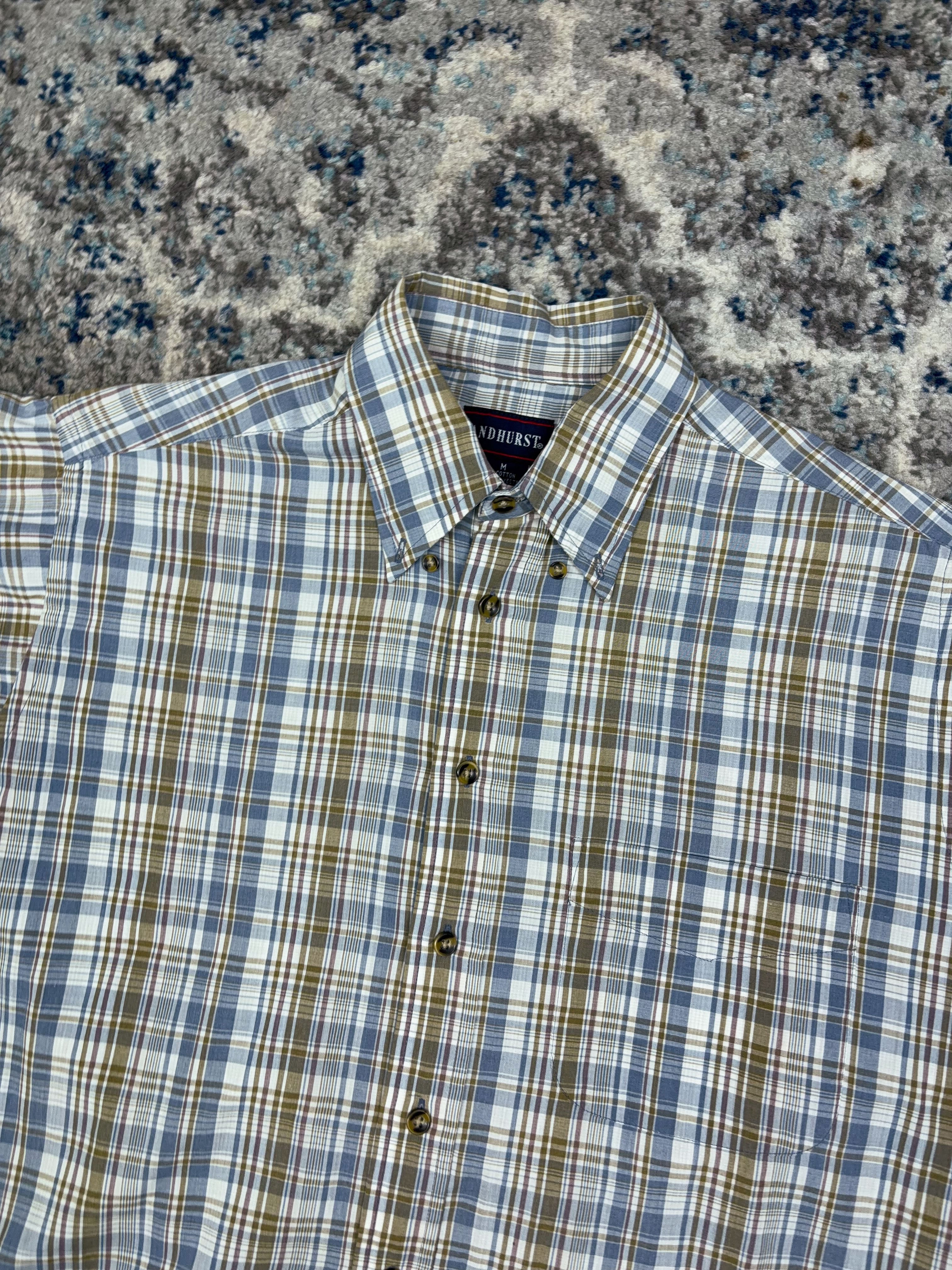 Vintage Andhurst Plaid Reworked Short Sleeve Button Up Shirt Size Medium