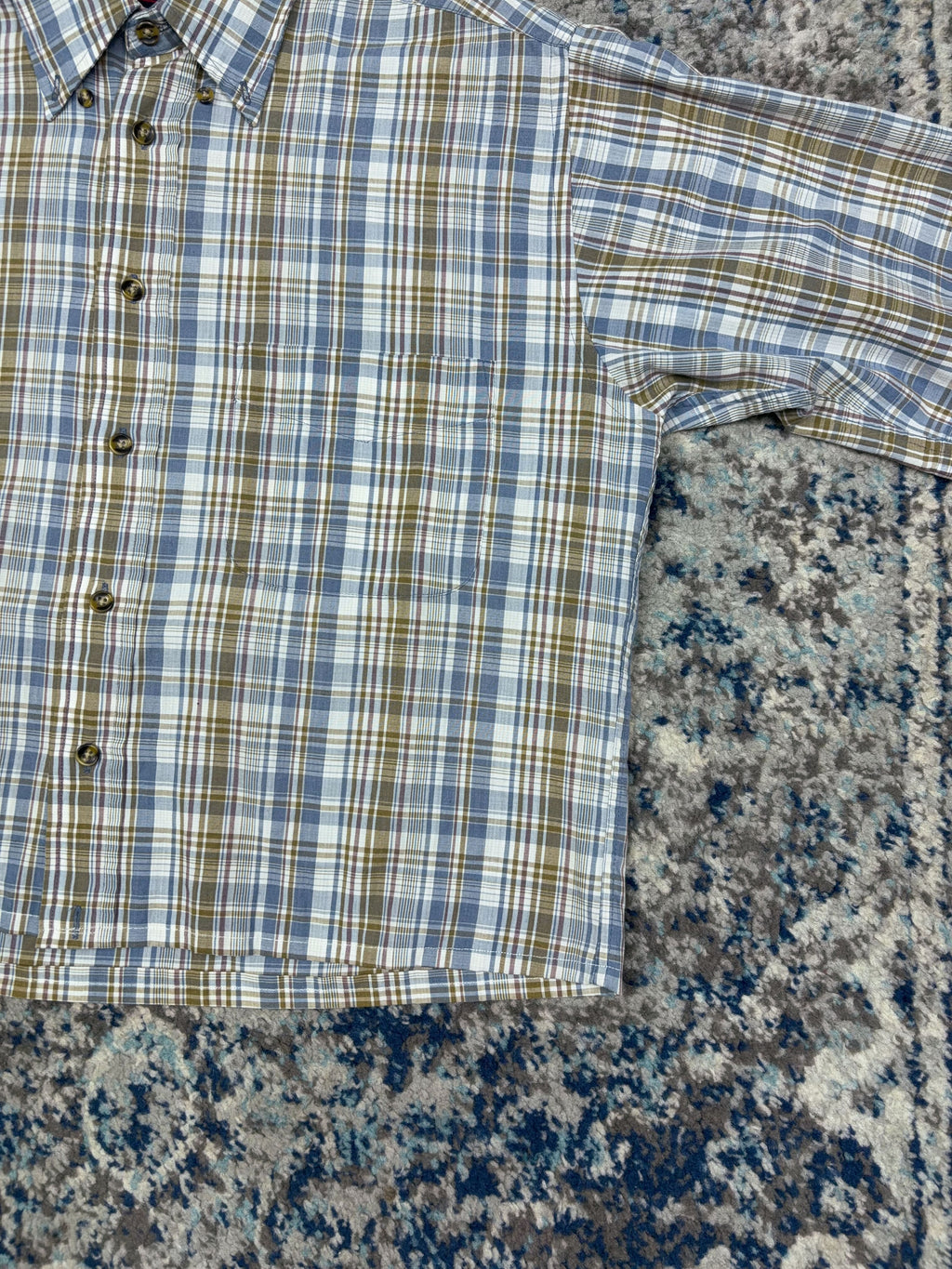 Vintage Andhurst Plaid Reworked Short Sleeve Button Up Shirt Size Medium