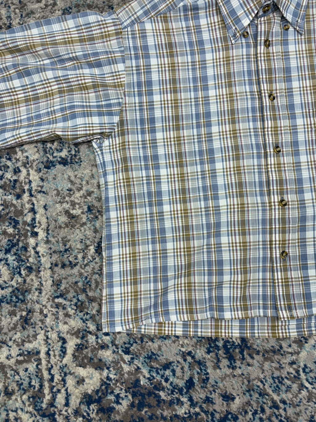 Vintage Andhurst Plaid Reworked Short Sleeve Button Up Shirt Size Medium