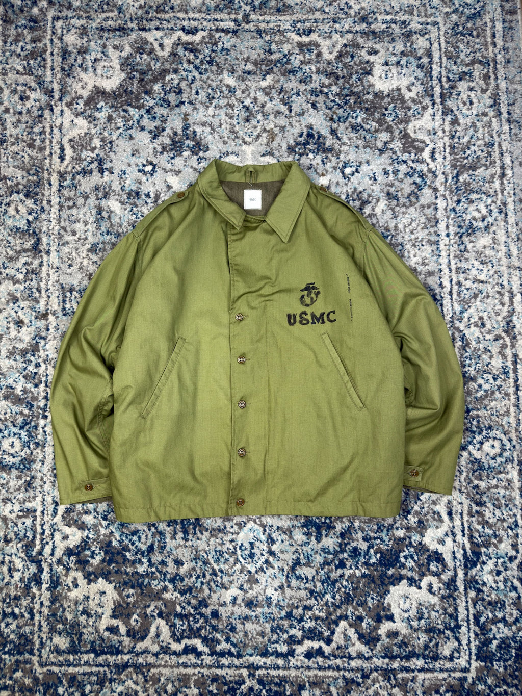 Vintage 90s USMC Stamped Logo Full Zip Military Reproduction Jacket Size XL