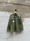 Vintage 60s OG-107 U.S. Airforce Military Fatigue Button Up Shirt Size Large