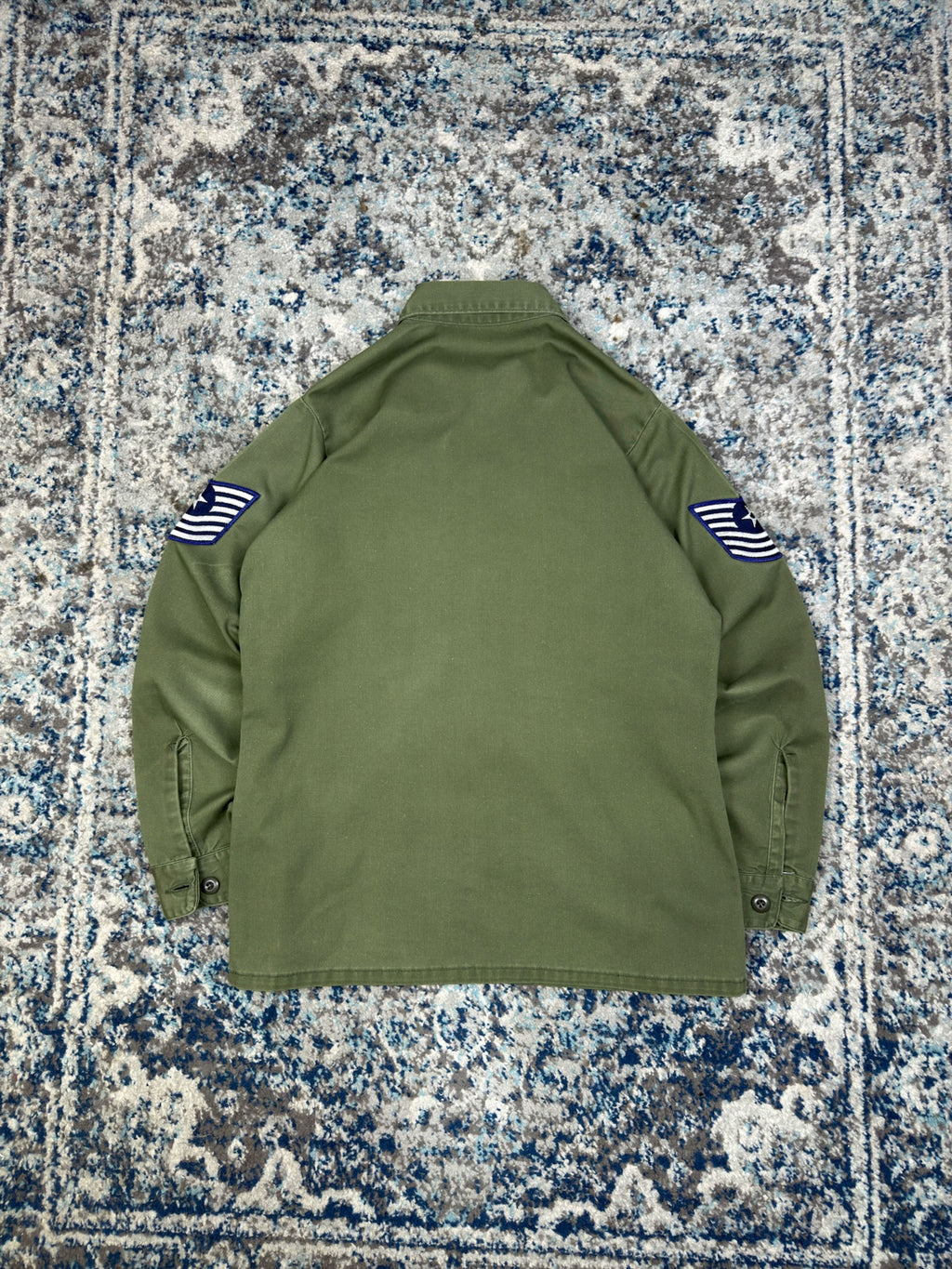 Vintage 60s OG-107 U.S. Airforce Military Fatigue Button Up Shirt Size Large