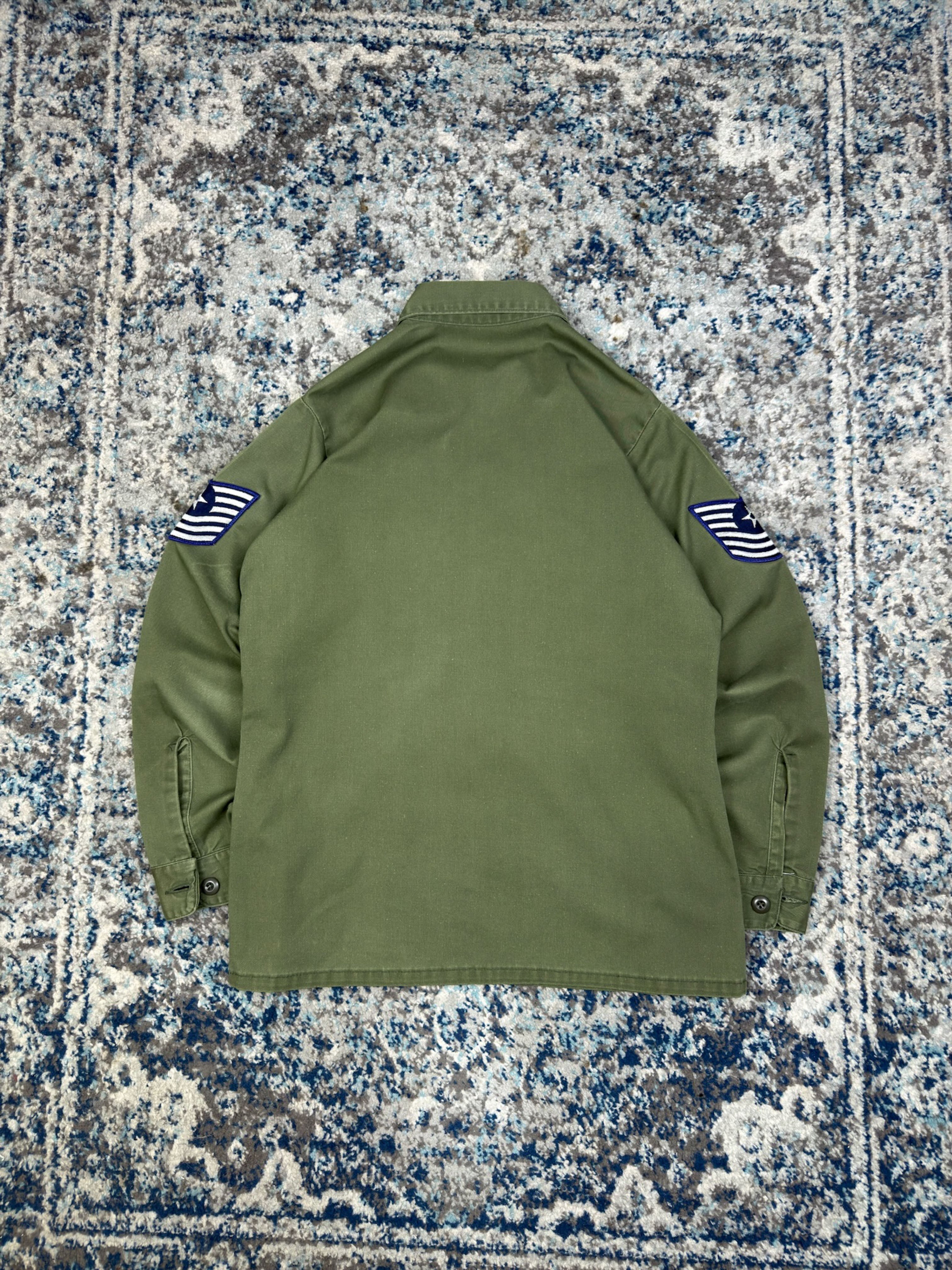 Vintage 60s OG-107 U.S. Airforce Military Fatigue Button Up Shirt Size Large
