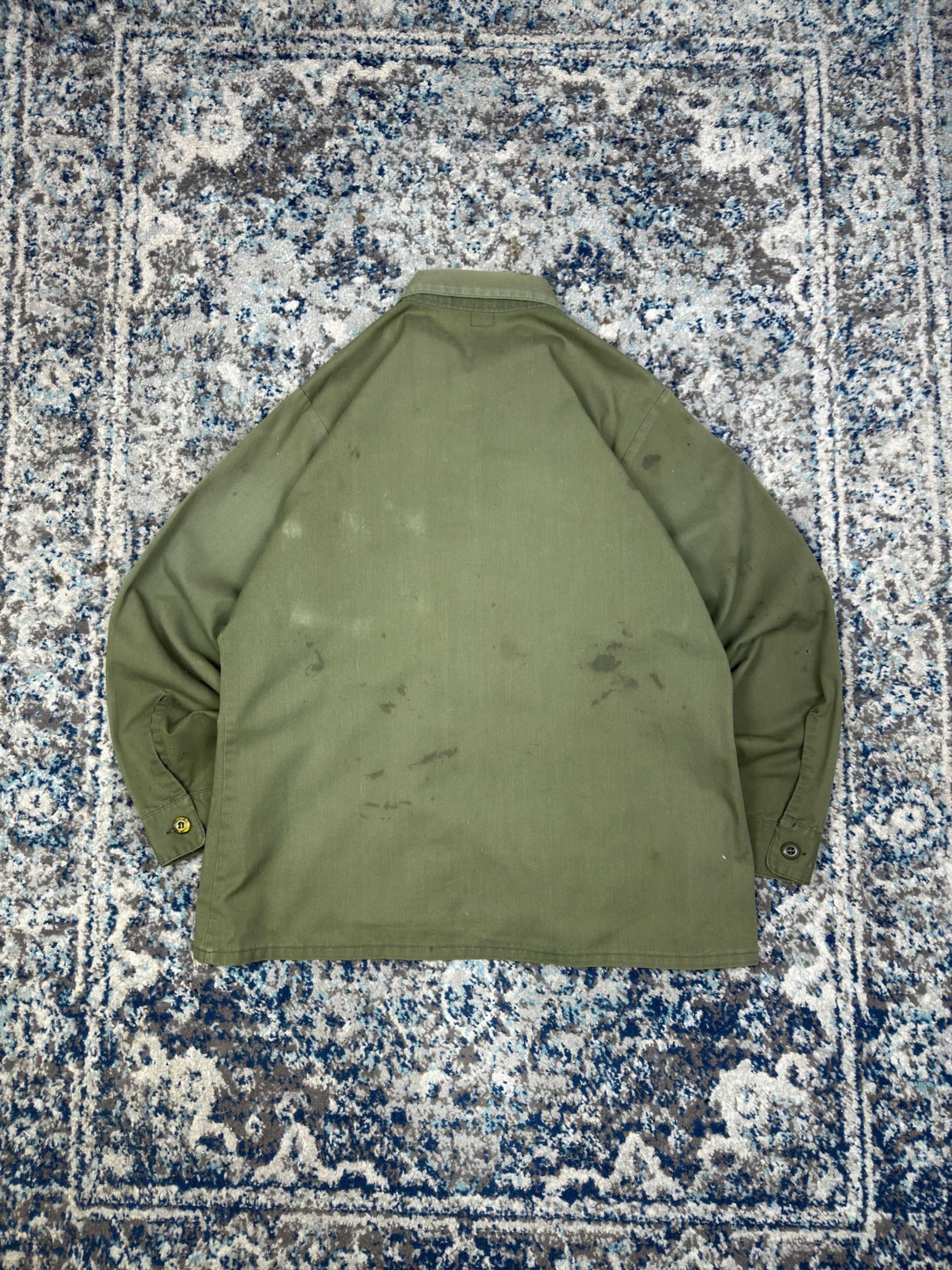 Vintage 60s/70s U.S. Army OG-107 Military Button Up Shirt Size XL