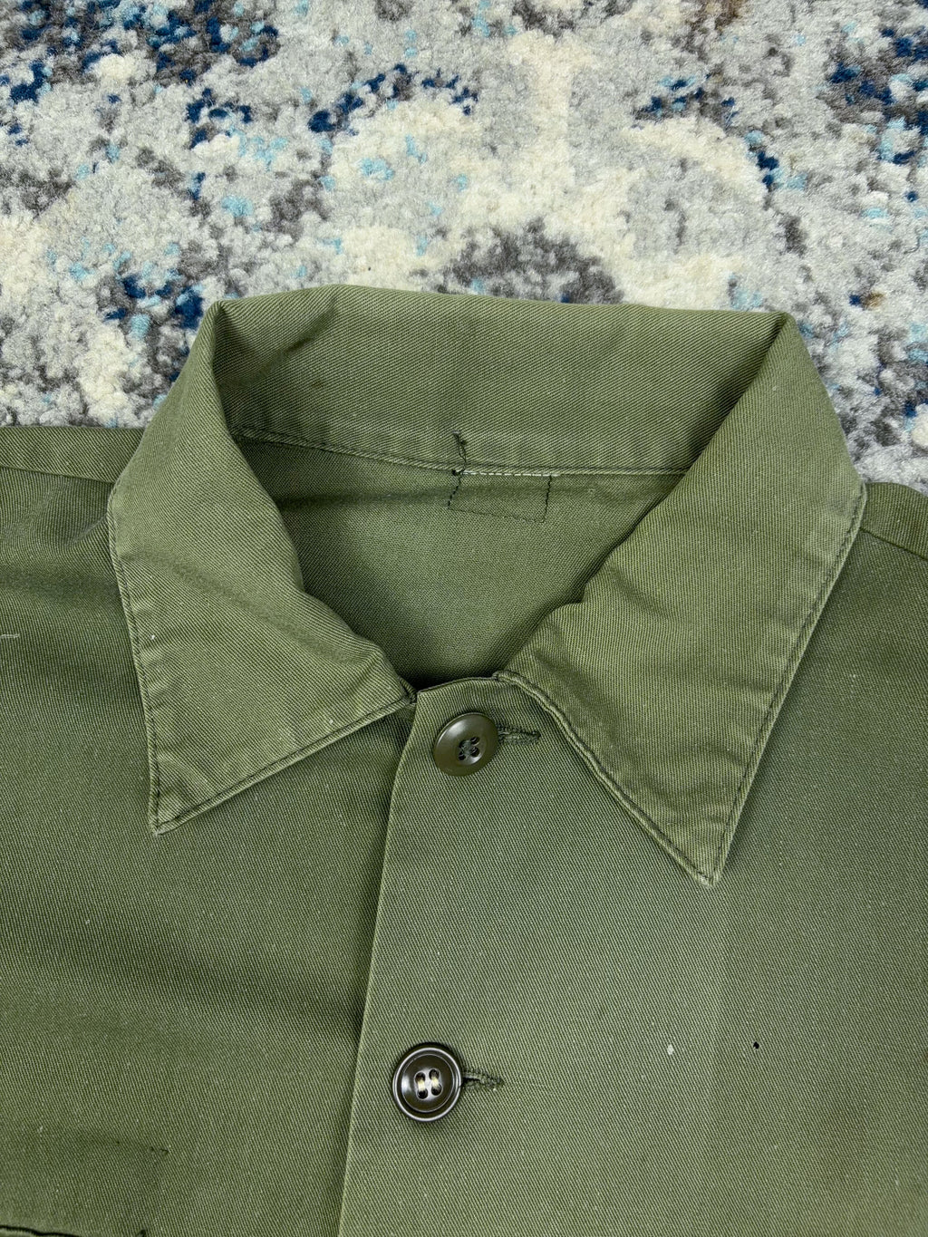 Vintage 60s/70s U.S. Army OG-107 Military Button Up Shirt Size XL