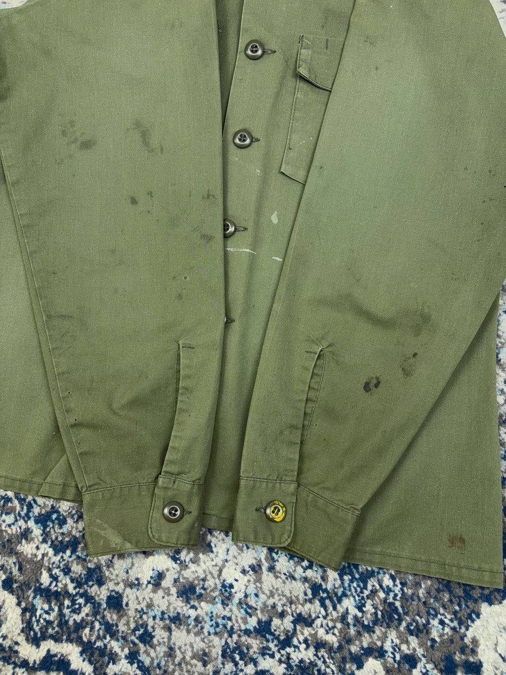 Vintage 60s/70s U.S. Army OG-107 Military Button Up Shirt Size XL