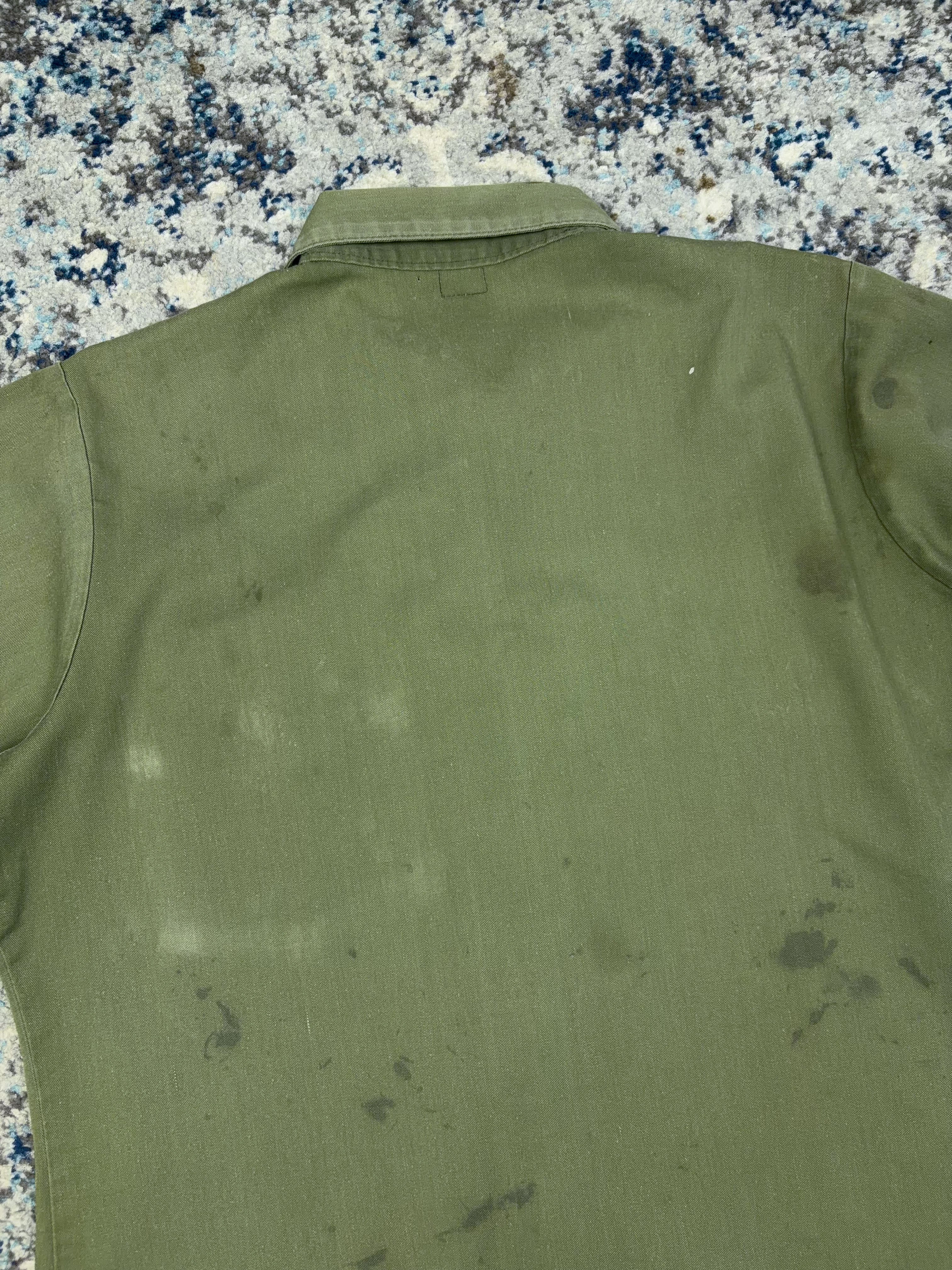 Vintage 60s/70s U.S. Army OG-107 Military Button Up Shirt Size XL
