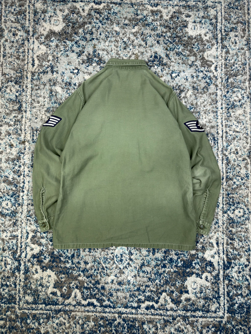Vintage 60s/70s U.S. Airforce OG-107 Tactical Air Command Fatigue Button Up Shirt Size Large