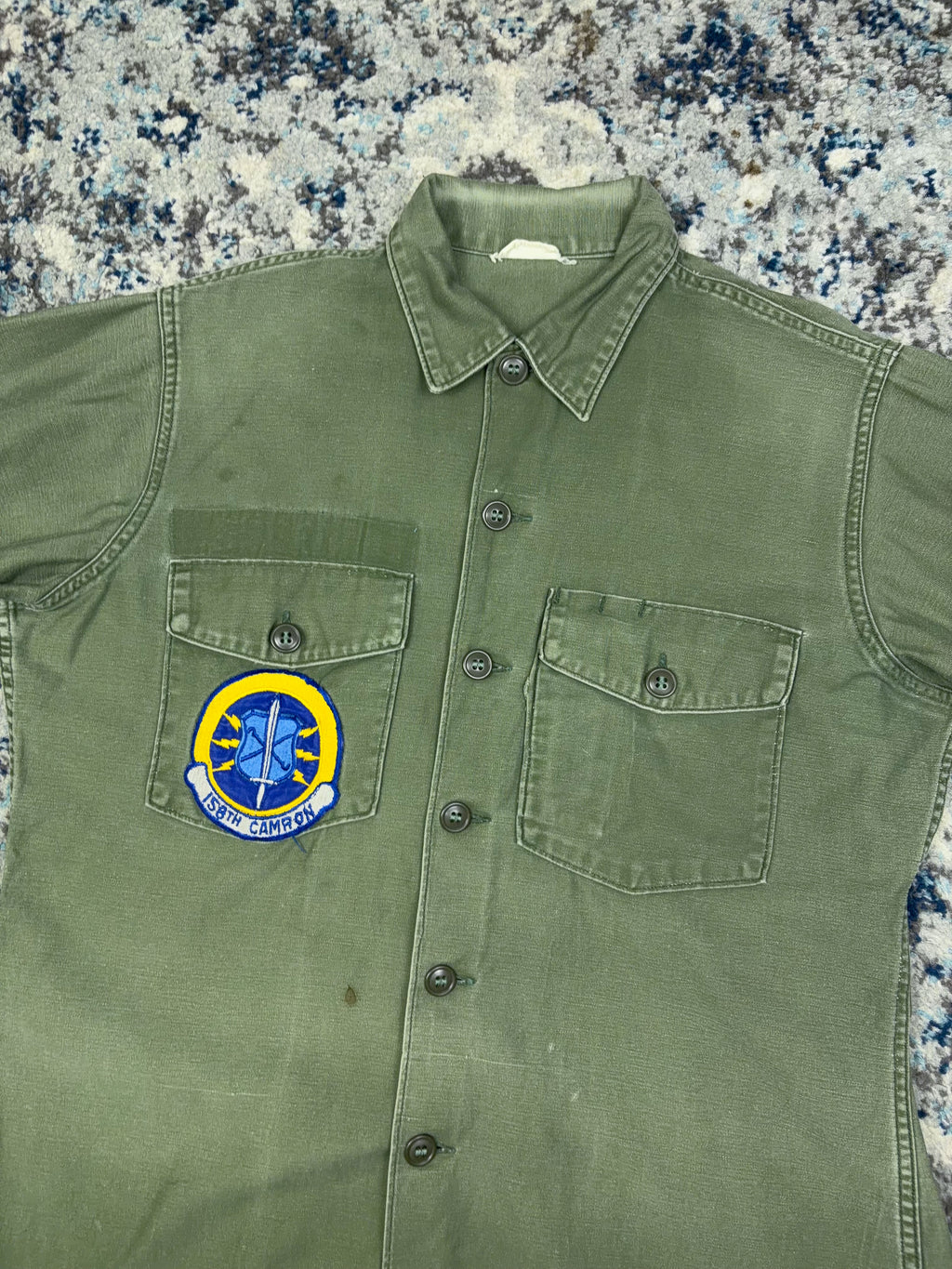 Vintage 60s/70s U.S. Airforce OG-107 Tactical Air Command Fatigue Button Up Shirt Size Large