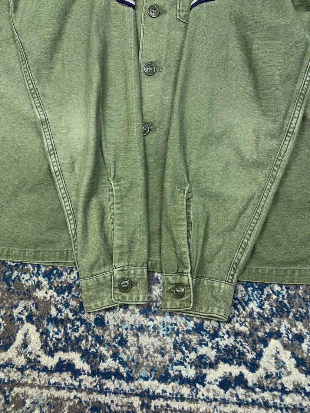 Vintage 60s/70s U.S. Airforce OG-107 Tactical Air Command Fatigue Button Up Shirt Size Large