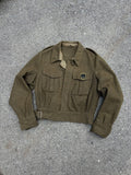 Vintage 1950s Commonwealth Wool Battledress Button Up Jacket Size Small