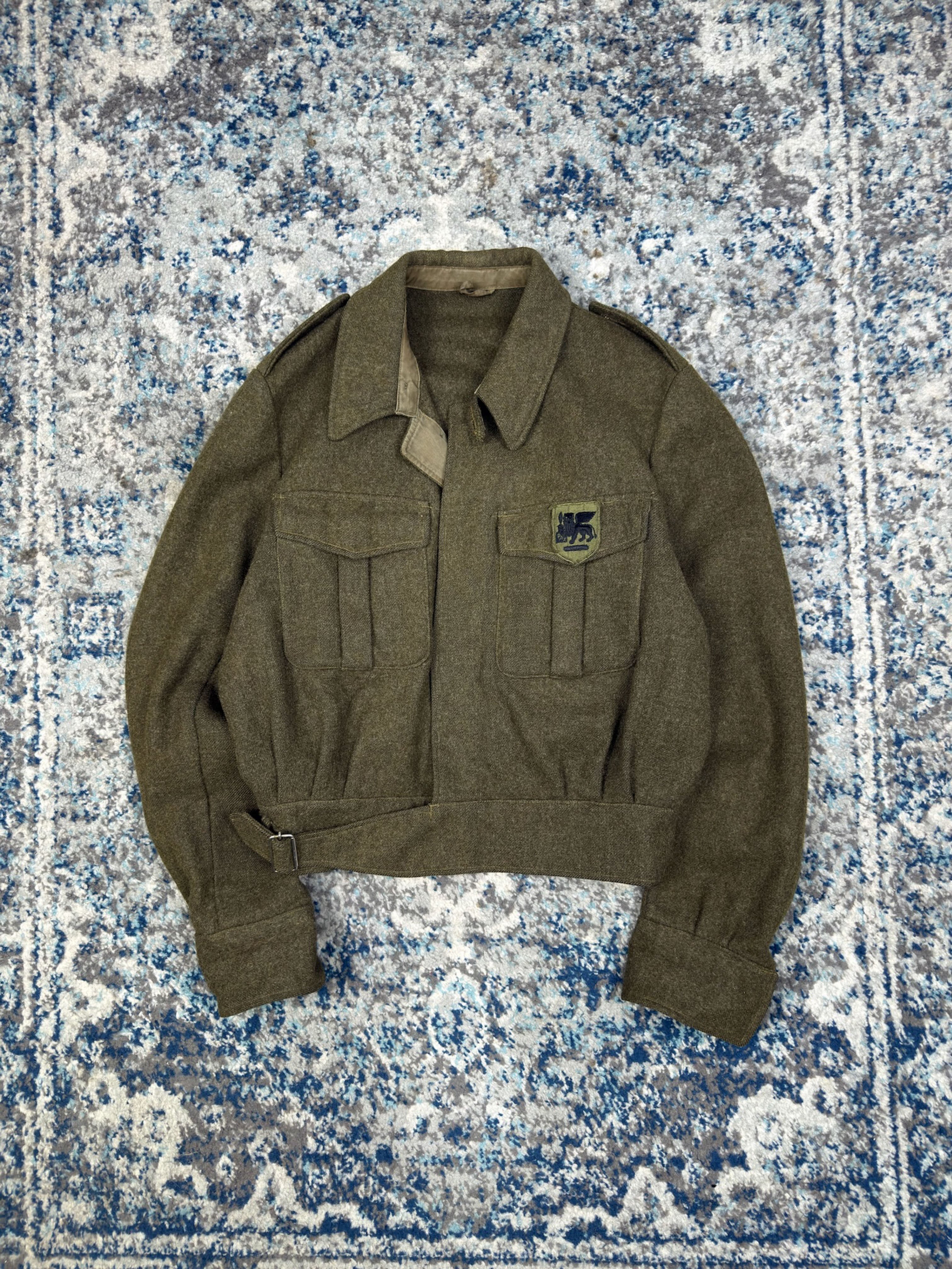 Vintage 1950s Commonwealth Wool Battledress Button Up Jacket Size Small