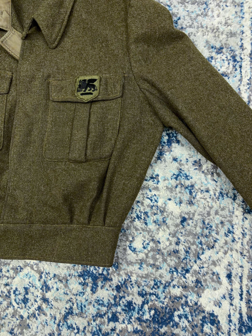 Vintage 1950s Commonwealth Wool Battledress Button Up Jacket Size Small