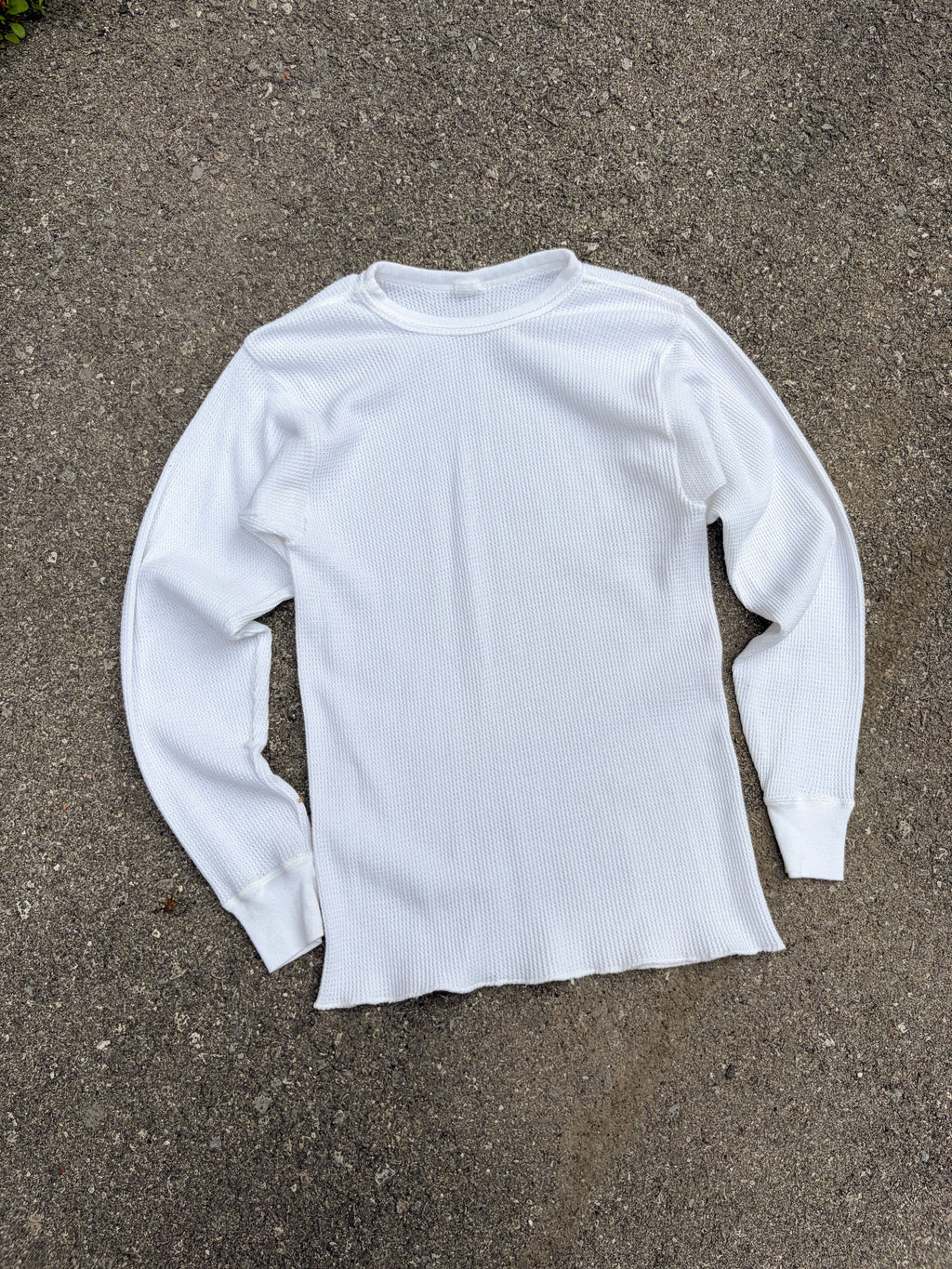 Vintage Blank Waffle Thermal Long Sleeve T-Shirt Size Medium