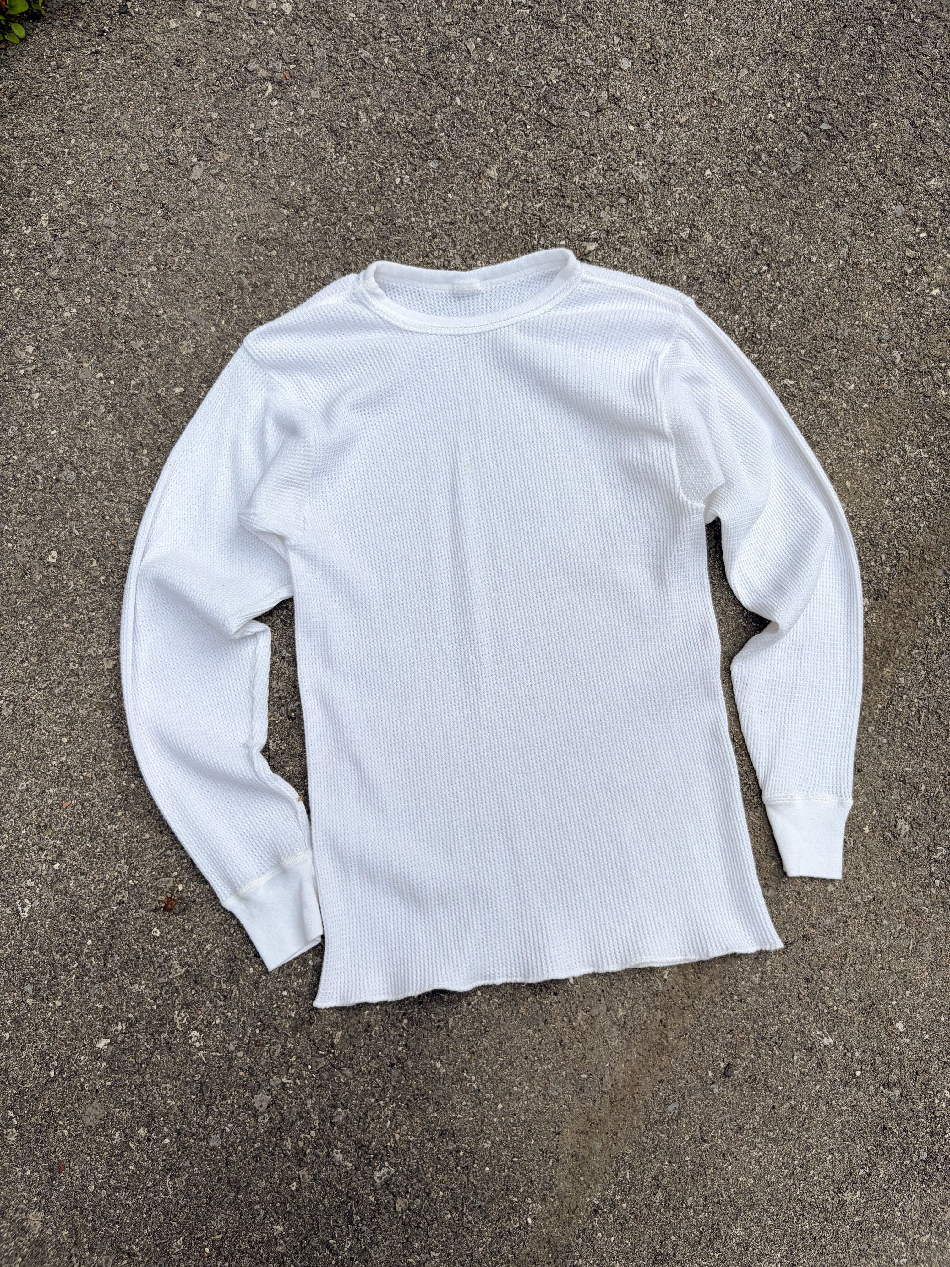 Vintage Blank Waffle Thermal Long Sleeve T-Shirt Size Medium