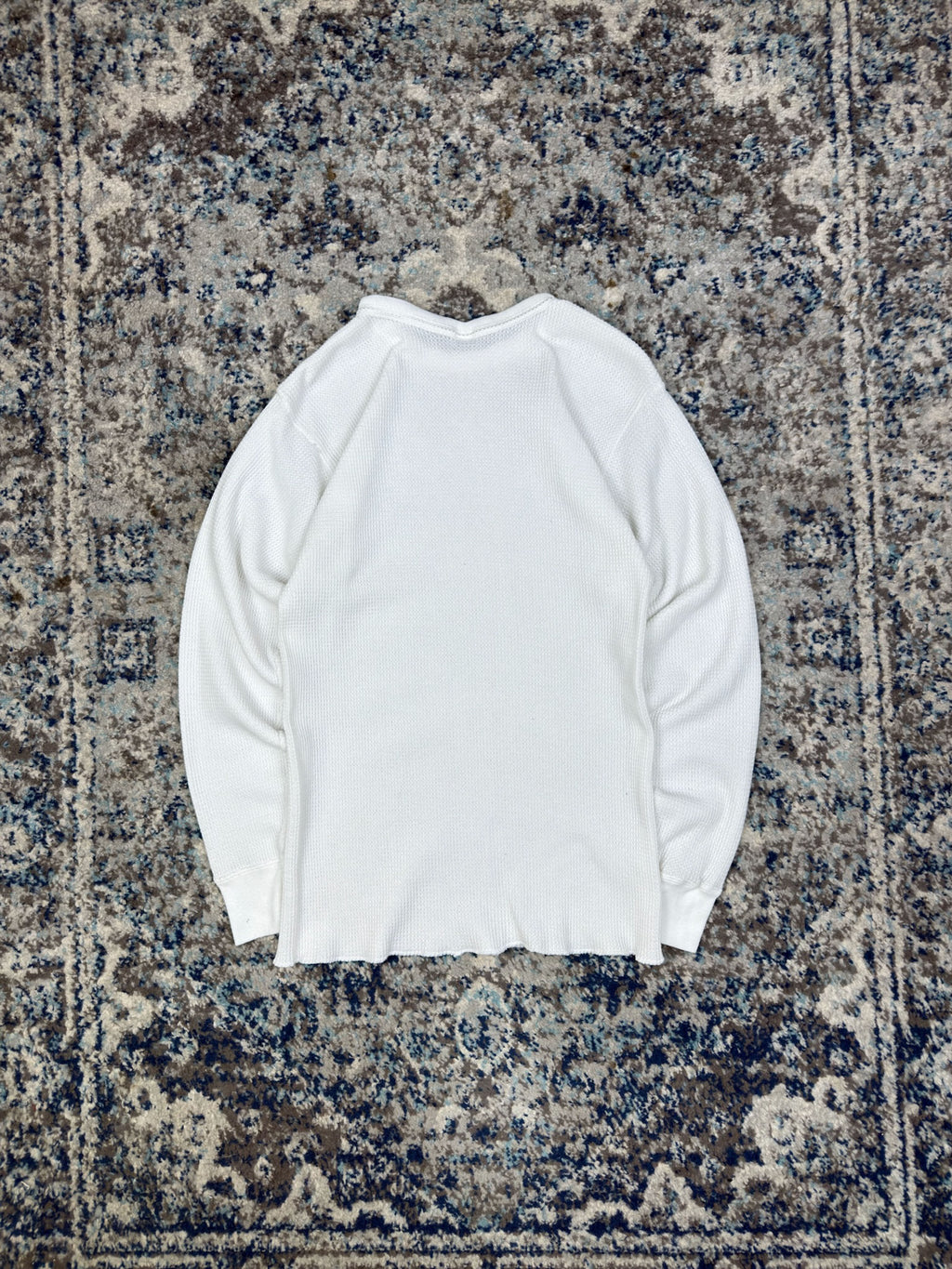 Vintage Blank Waffle Thermal Long Sleeve T-Shirt Size Medium