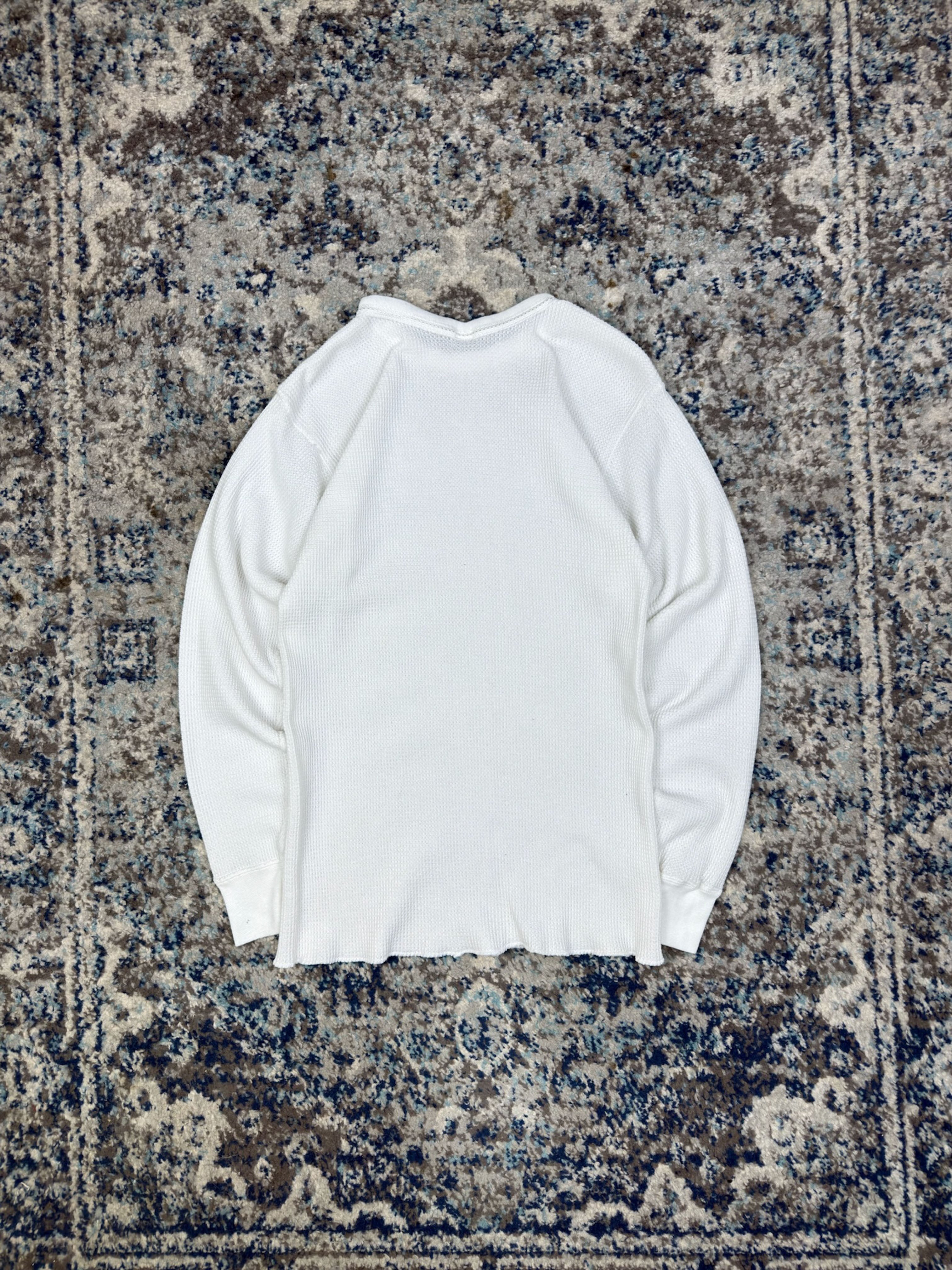Vintage Blank Waffle Thermal Long Sleeve T-Shirt Size Medium
