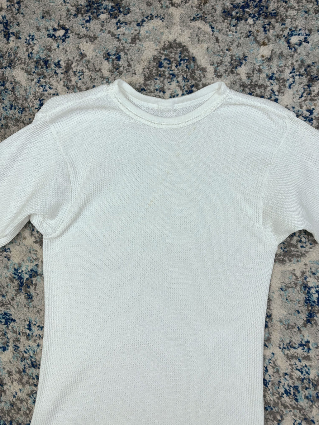 Vintage Blank Waffle Thermal Long Sleeve T-Shirt Size Medium