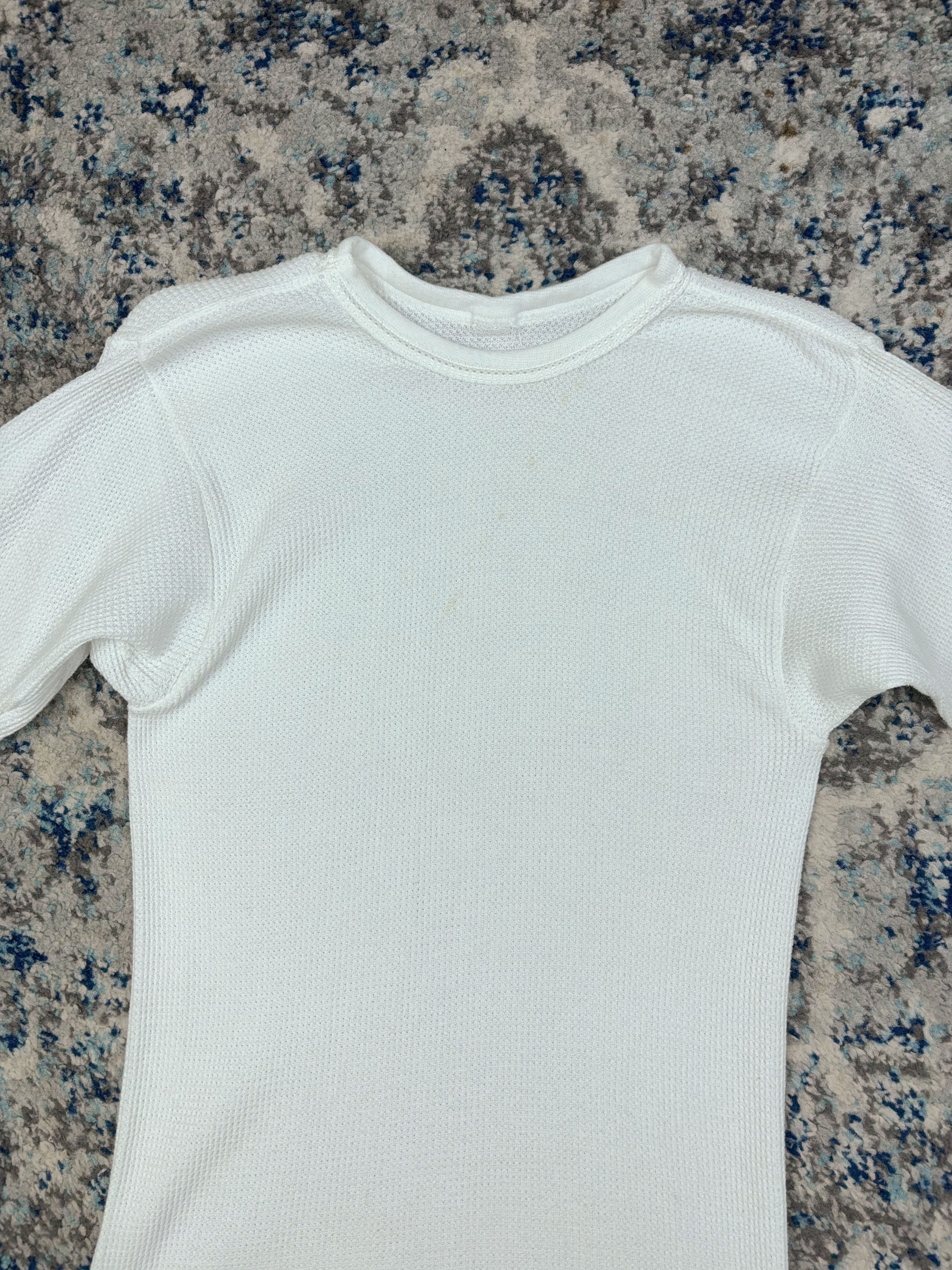 Vintage Blank Waffle Thermal Long Sleeve T-Shirt Size Medium