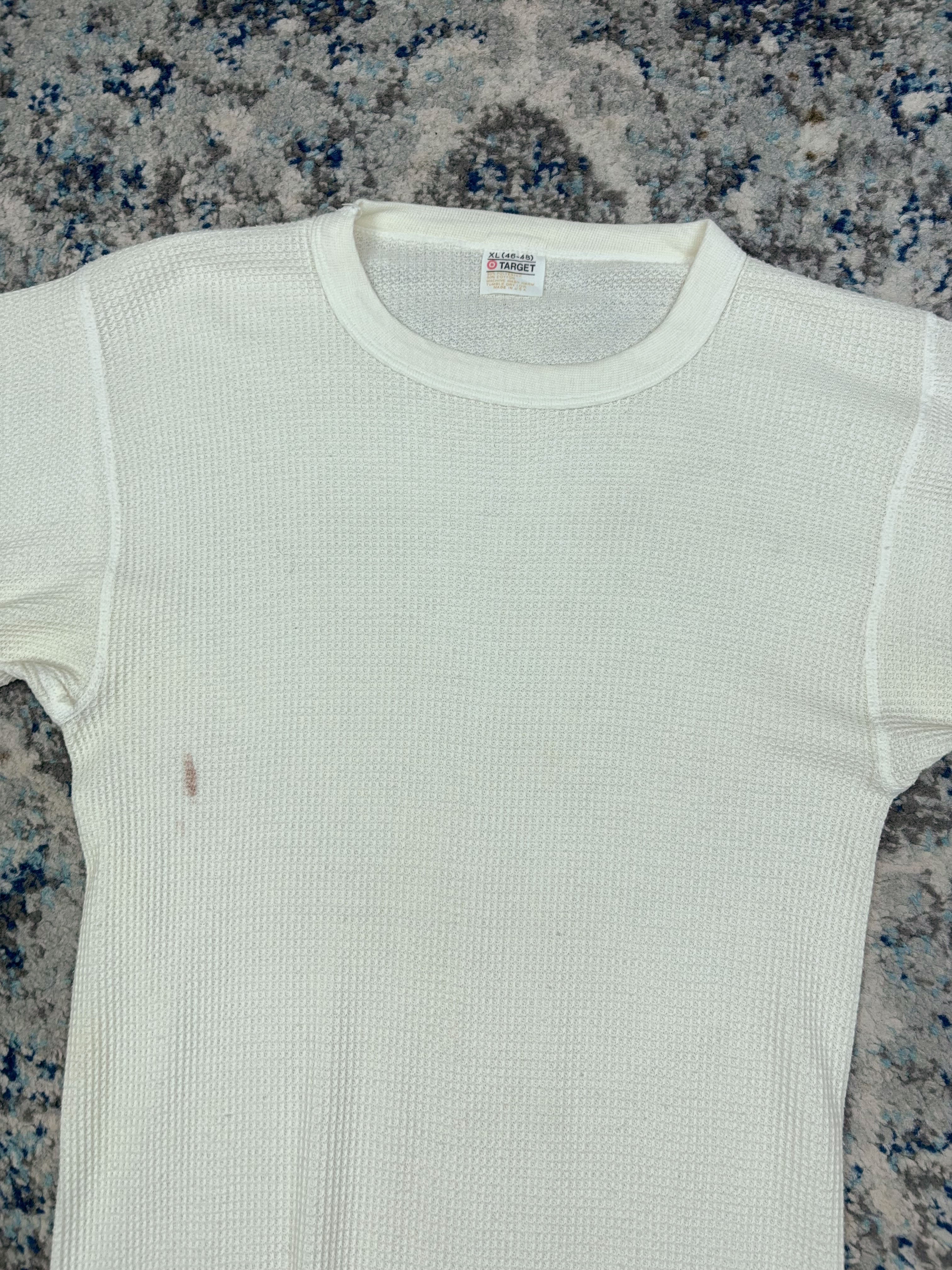 Vintage 1970s Target Long Sleeve Blank Thermal T-Shirt Size XL