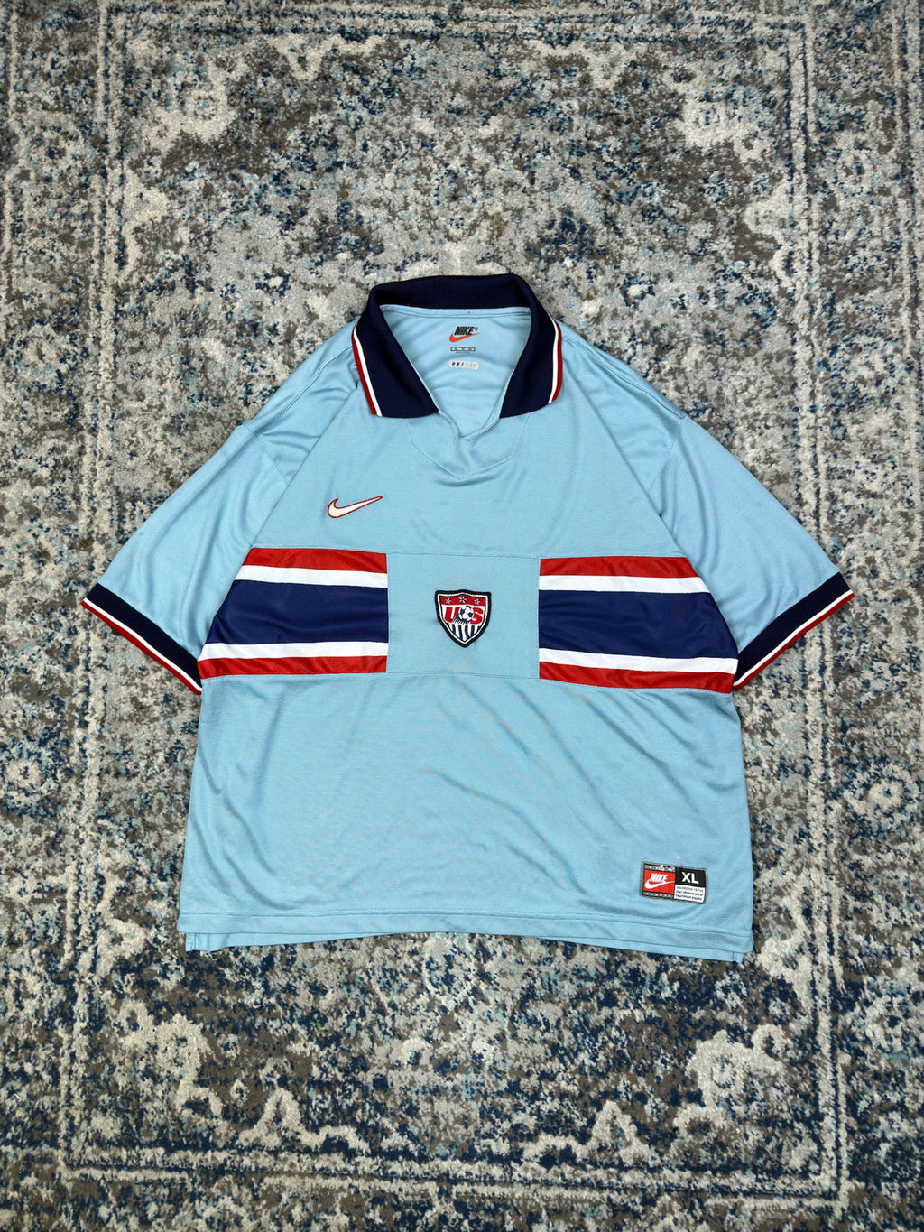 Vintage 1996 Nike USMNT Away Soccer Jersey Size XL