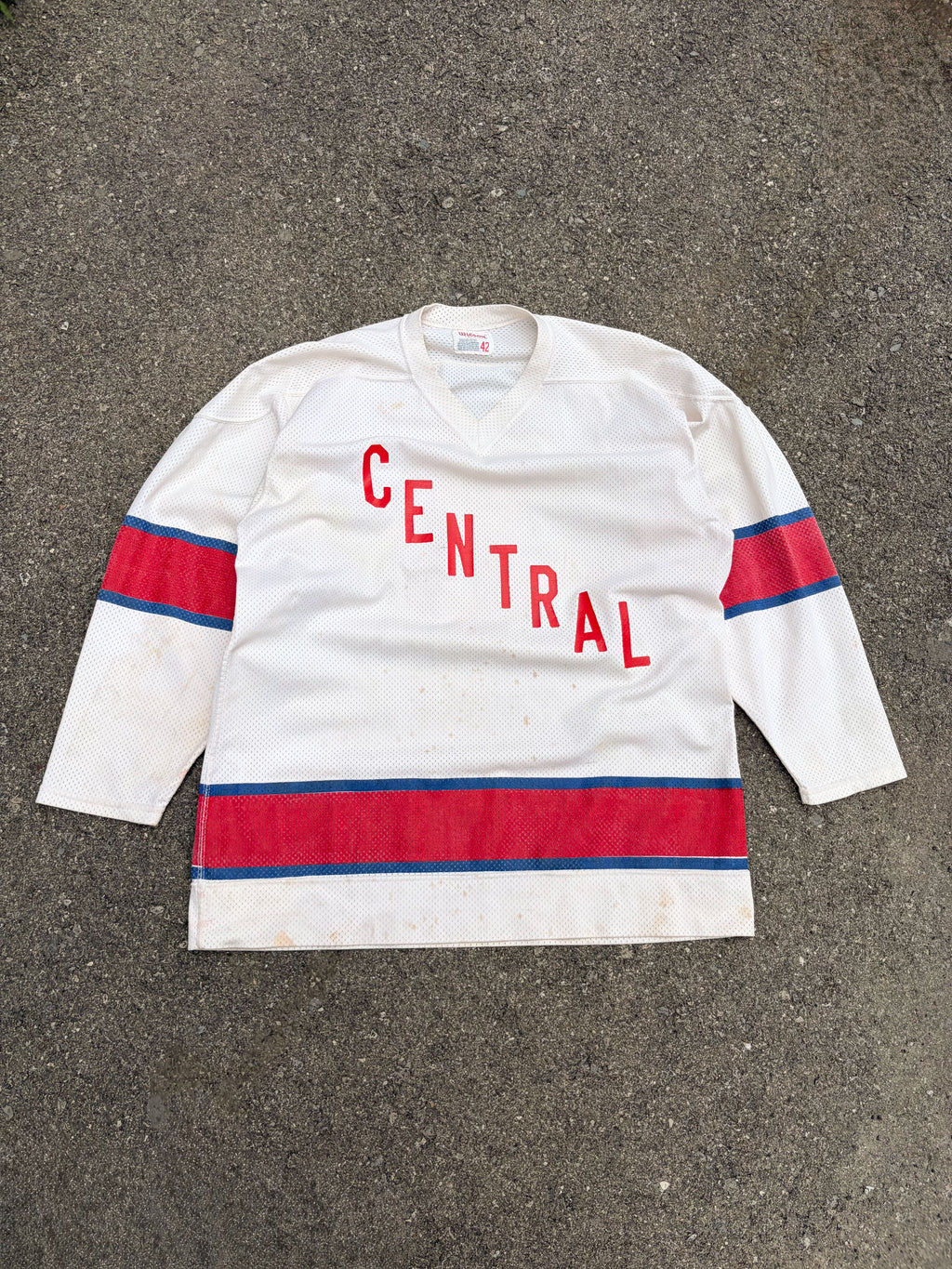 Vintage 60s Central Spellout Wilson Long Sleeve Hockey Jersey Size Large