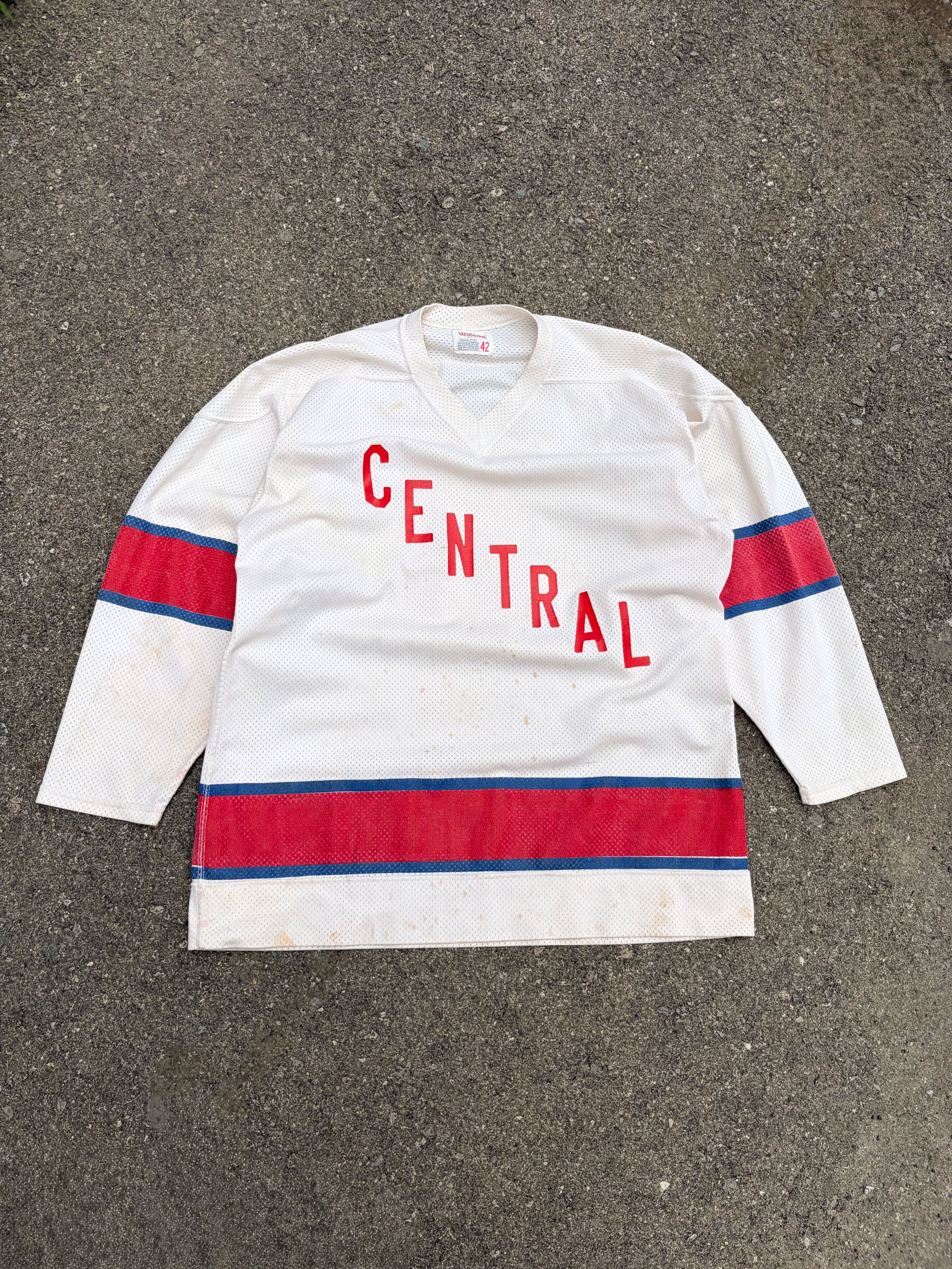 Vintage 60s Central Spellout Wilson Long Sleeve Hockey Jersey Size Large