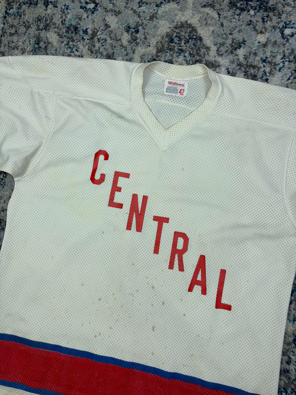 Vintage 60s Central Spellout Wilson Long Sleeve Hockey Jersey Size Large