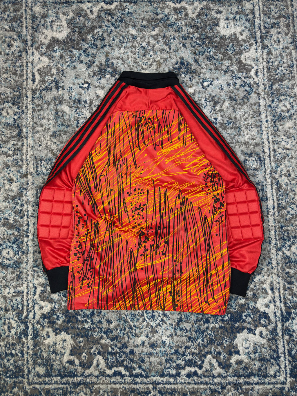 Vintage 90s Adidas Splatter Pattern Long Sleeve Goalkeeper Soccer Jersey Size XL