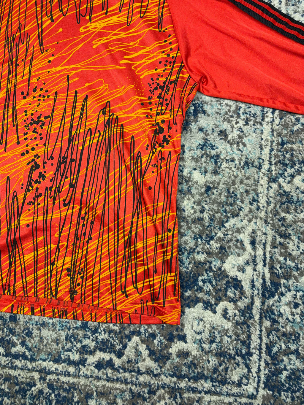 Vintage 90s Adidas Splatter Pattern Long Sleeve Goalkeeper Soccer Jersey Size XL