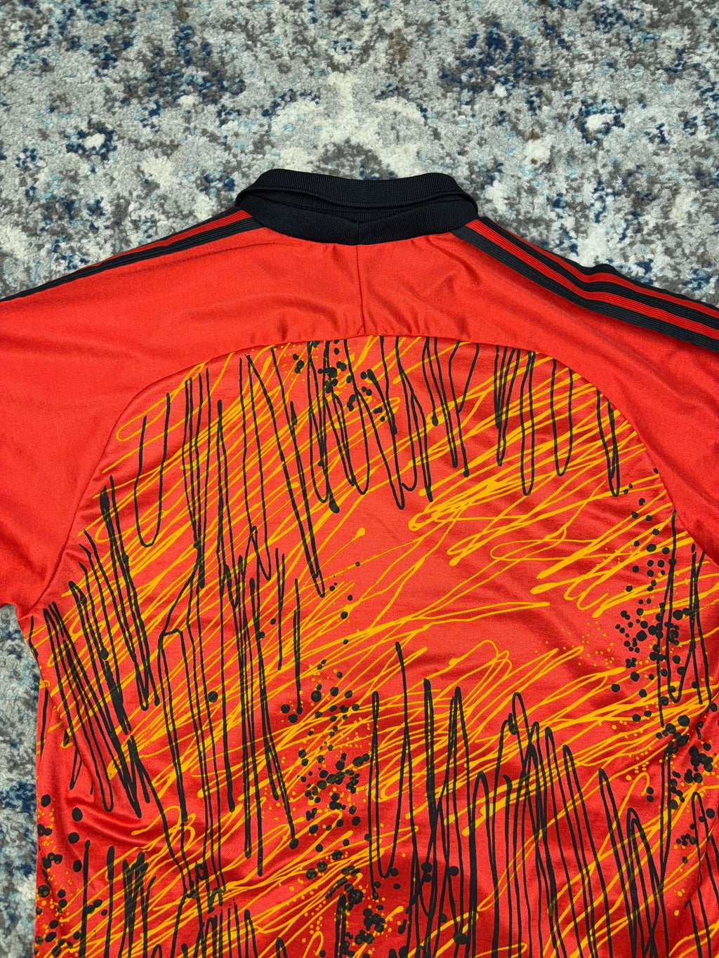 Vintage 90s Adidas Splatter Pattern Long Sleeve Goalkeeper Soccer Jersey Size XL