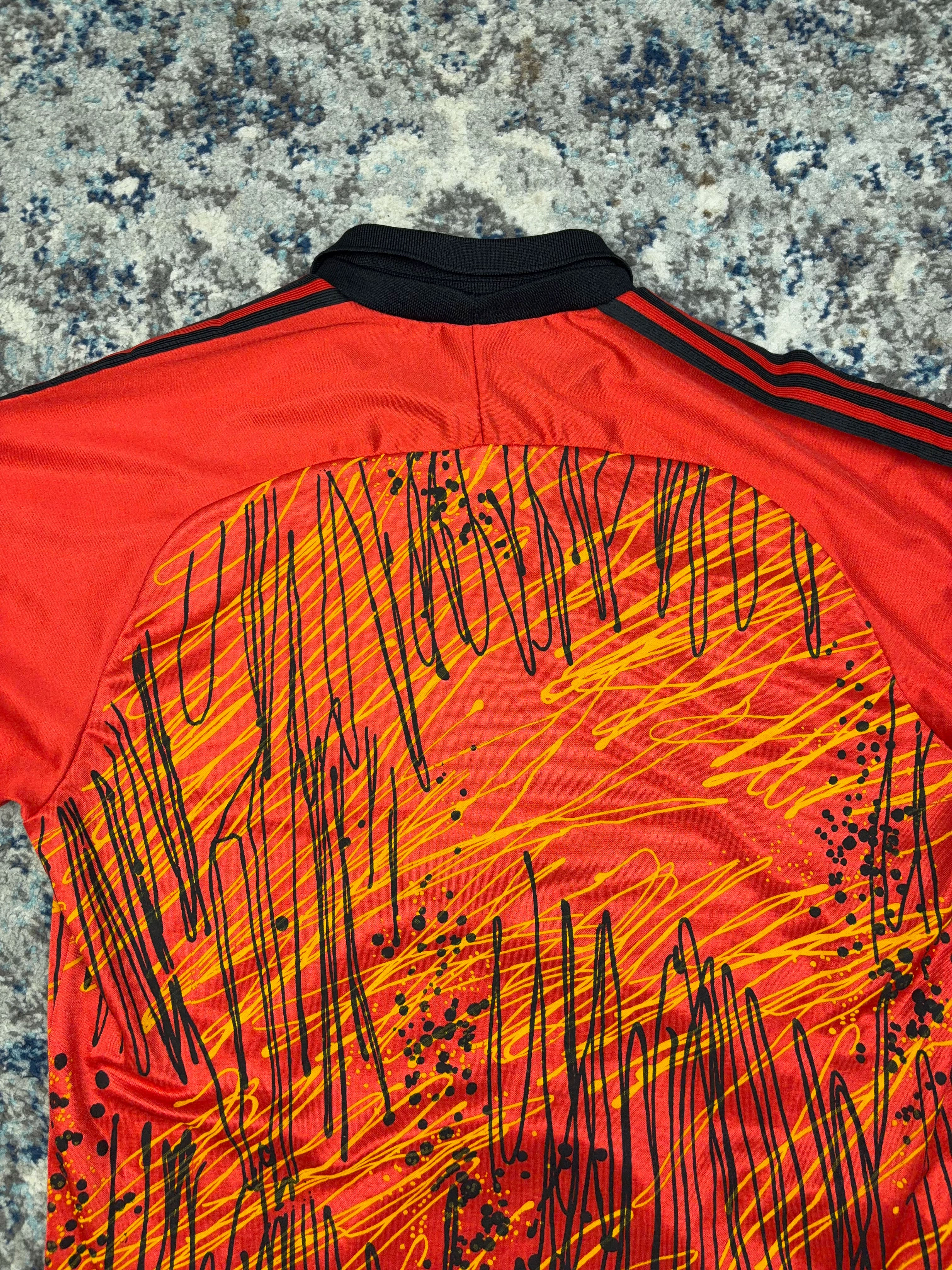 Vintage 90s Adidas Splatter Pattern Long Sleeve Goalkeeper Soccer Jersey Size XL