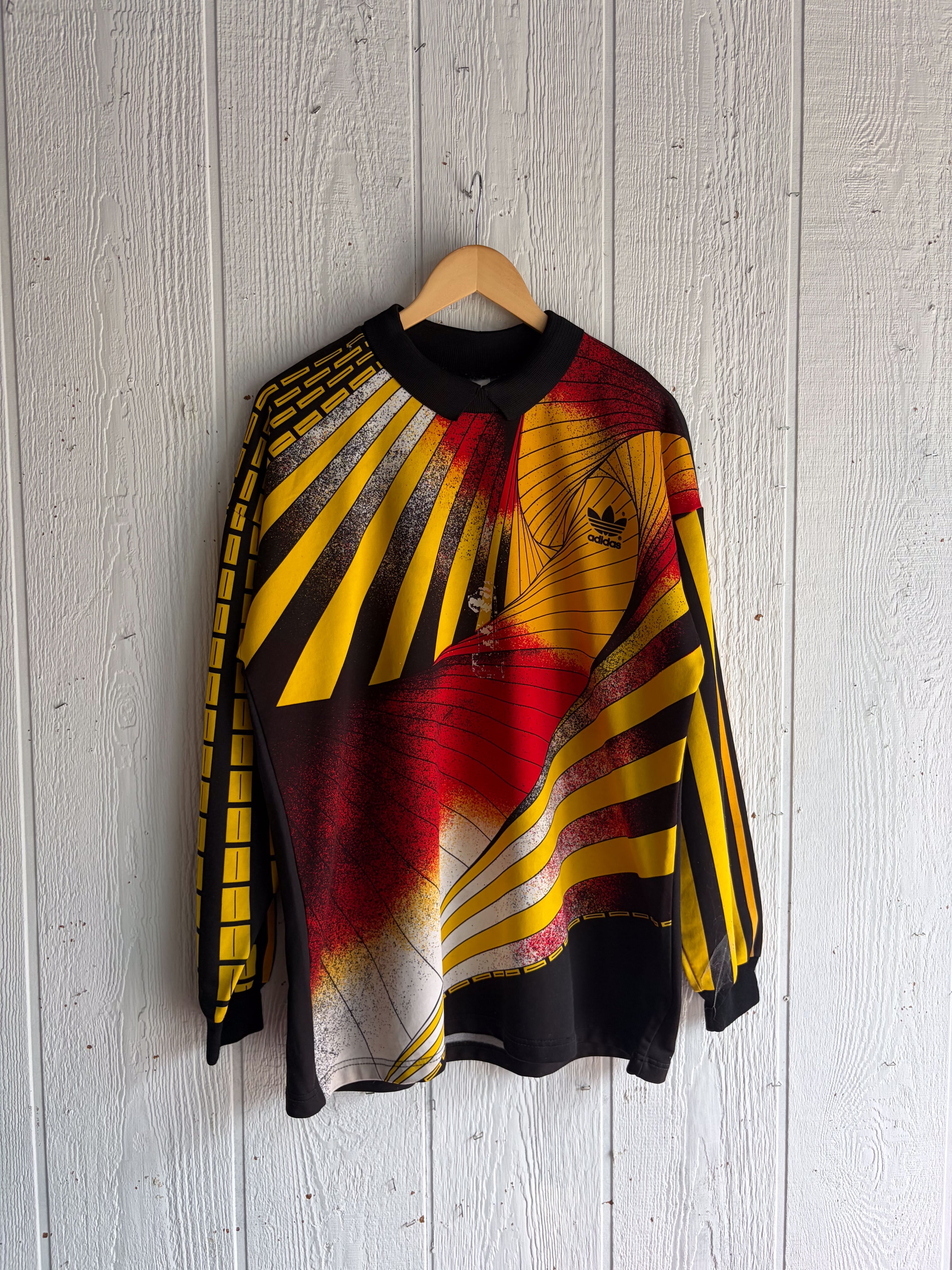 Vintage 90s Adidas West Germany Collared Goalkeeper Soccer Jersey Size Large