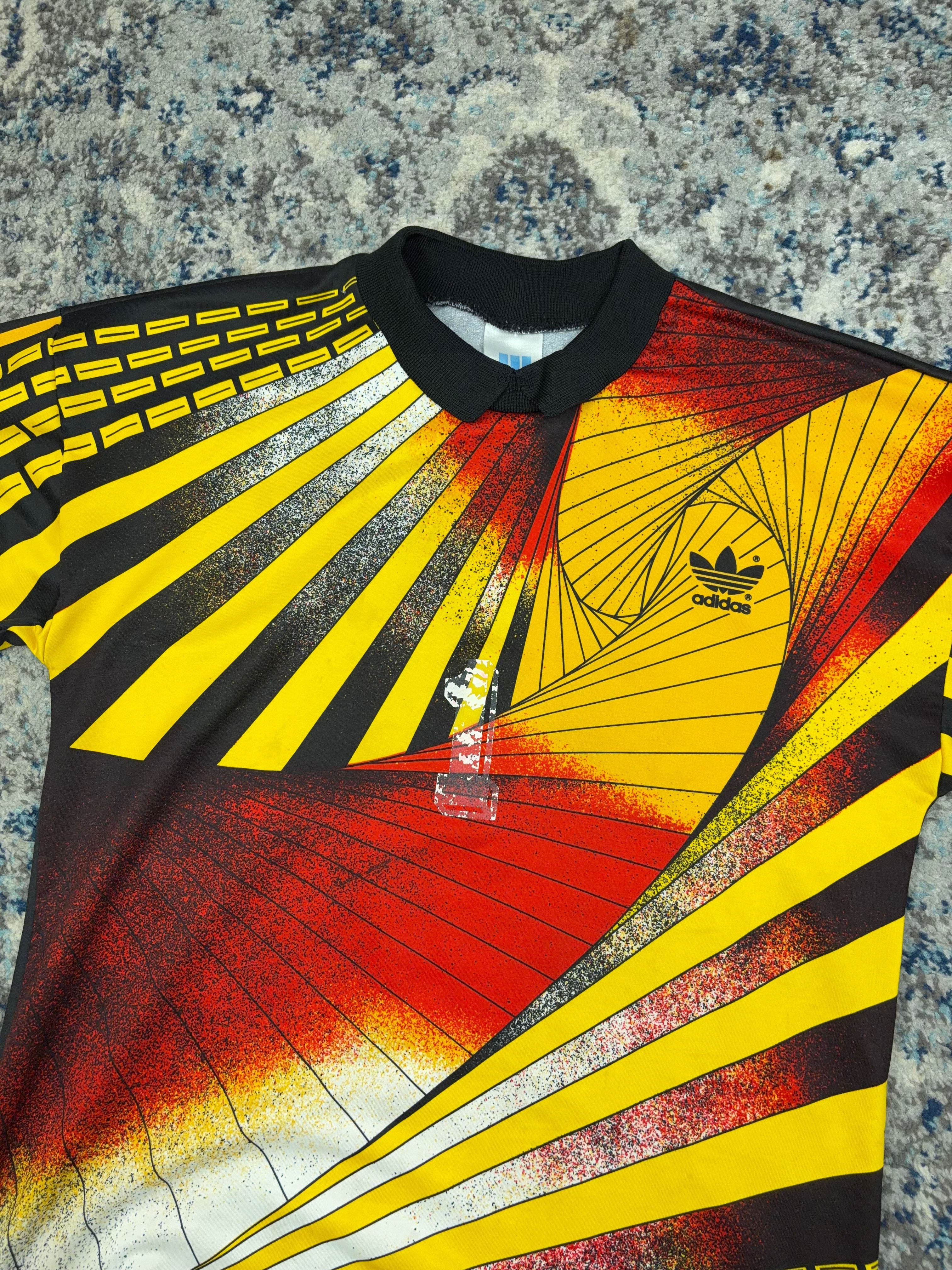 Vintage 90s Adidas West Germany Collared Goalkeeper Soccer Jersey Size Large