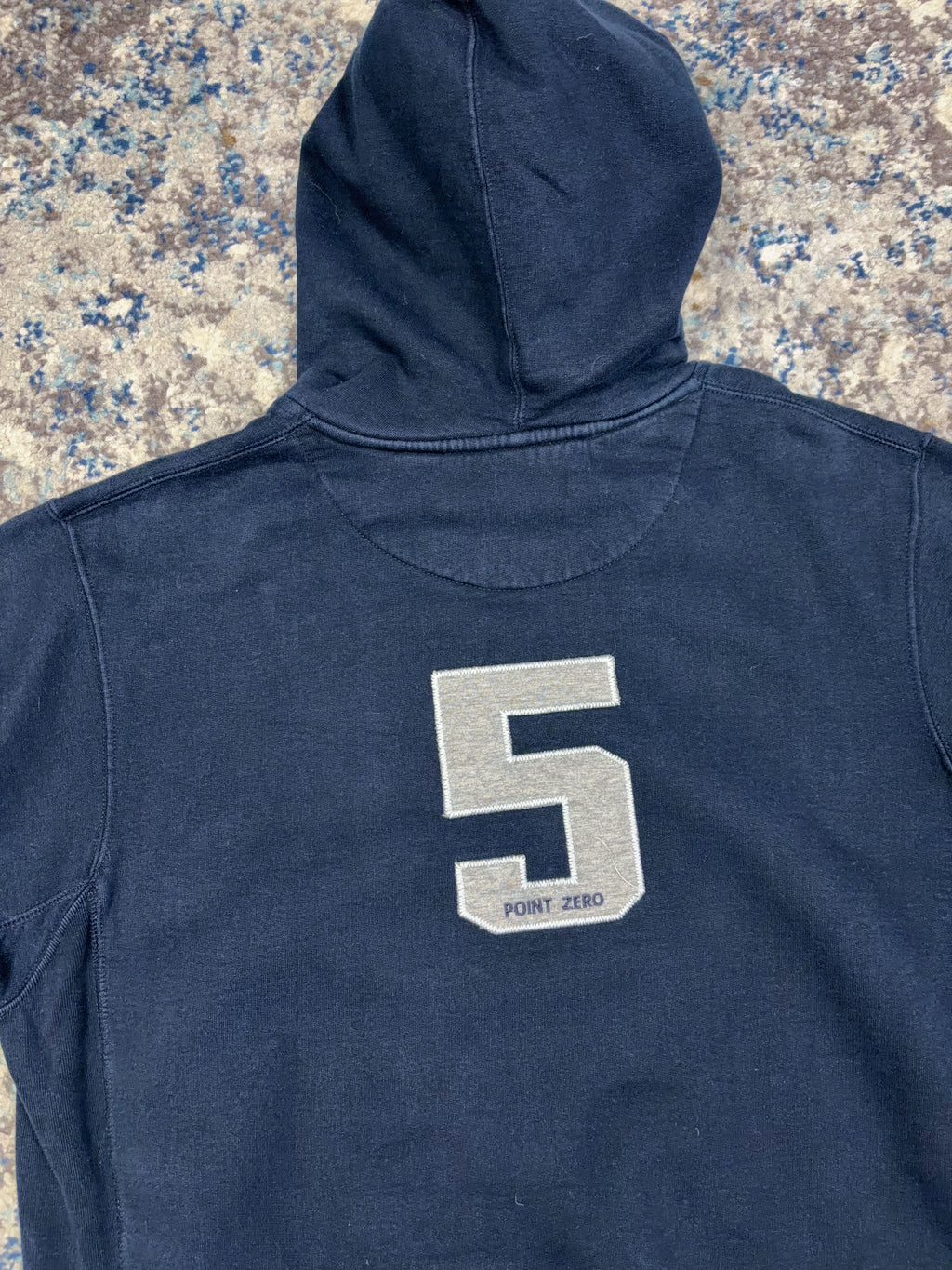 Vintage Y2K Point Zero Embroidered Spellout Hooded Sweatshirt Size Large