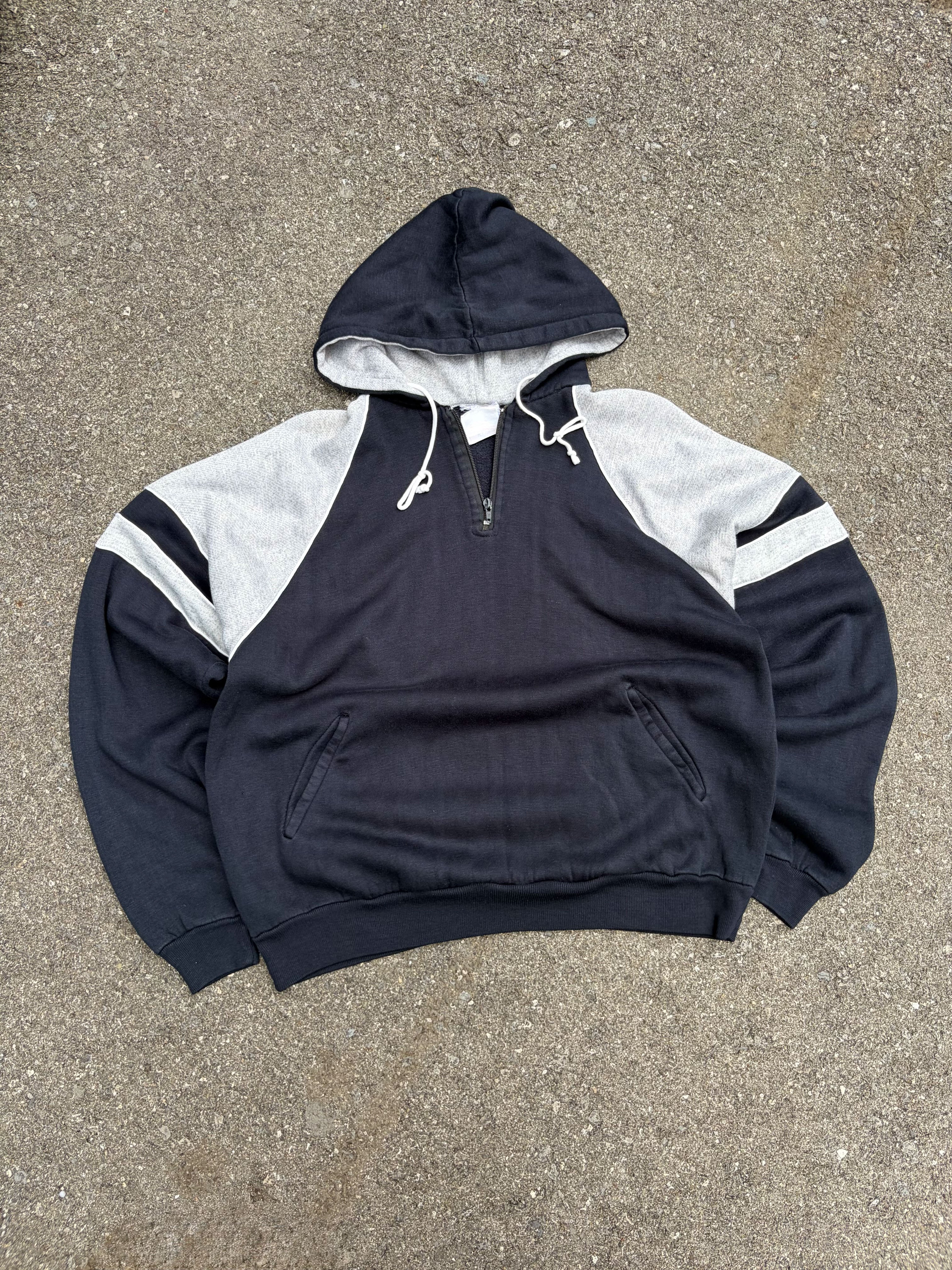 Vintage 80s/90s Tom O'Shanter Two Tone Pullover Hooded Sweatshirt Size Large
