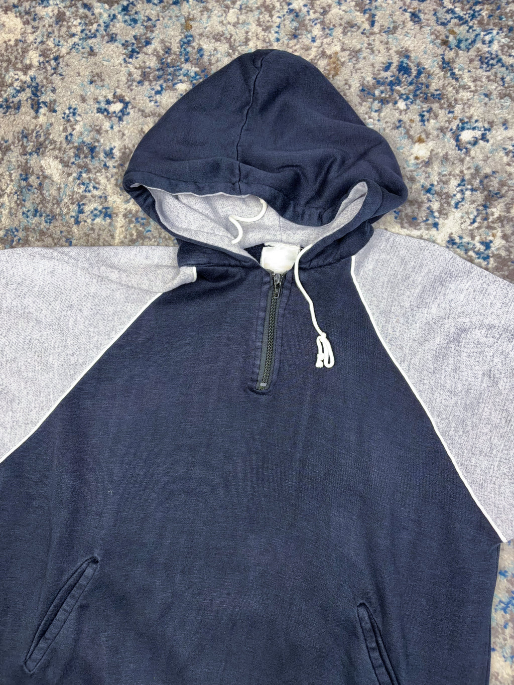 Vintage 80s/90s Tom O'Shanter Two Tone Pullover Hooded Sweatshirt Size Large