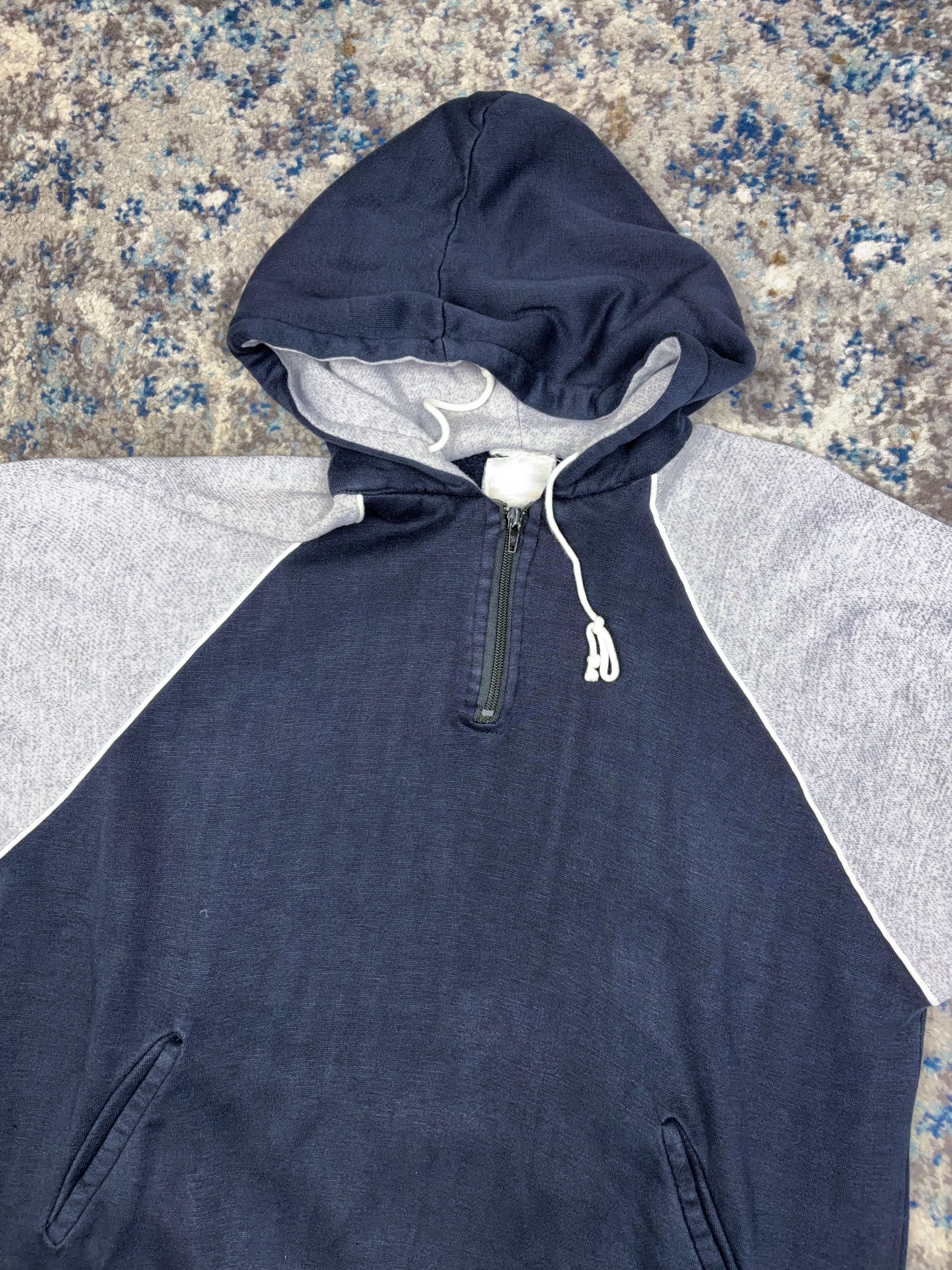 Vintage 80s/90s Tom O'Shanter Two Tone Pullover Hooded Sweatshirt Size Large