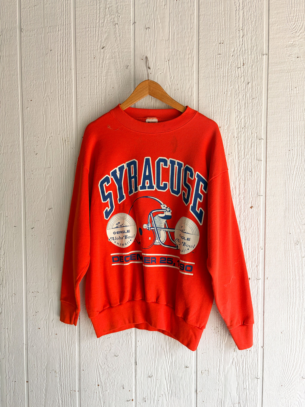 Vintage 1990 Syracuse Orangemen NCAA Helmet Graphic Sweatshirt Size XL