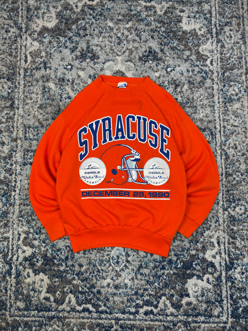 Vintage 1990 Syracuse Orangemen NCAA Helmet Graphic Sweatshirt Size XL