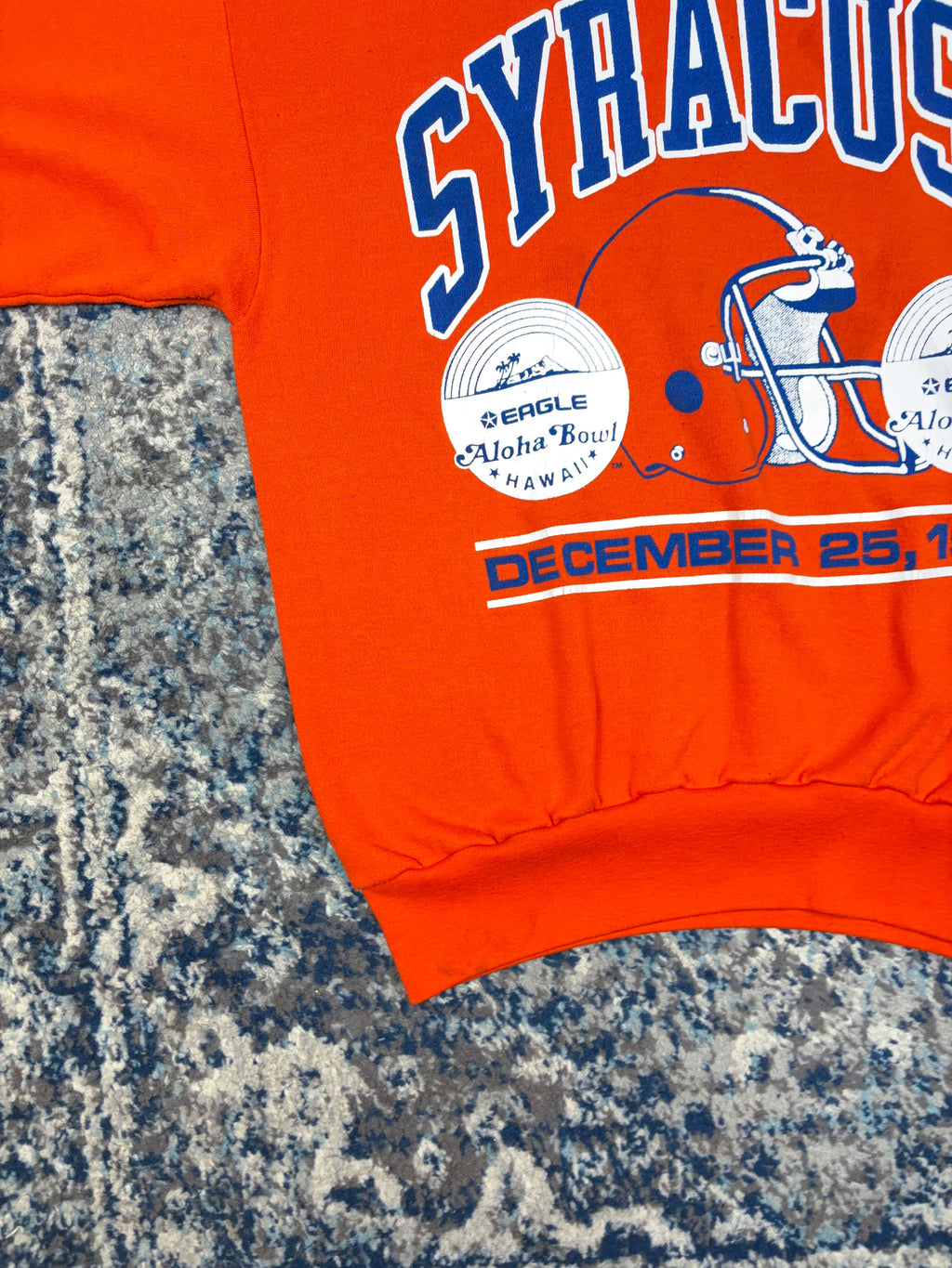 Vintage 1990 Syracuse Orangemen NCAA Helmet Graphic Sweatshirt Size XL