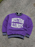 Vintage 90s Western Illinois Leathernecks NCAA Arc Spellout Crewneck Sweatshirt Size Large