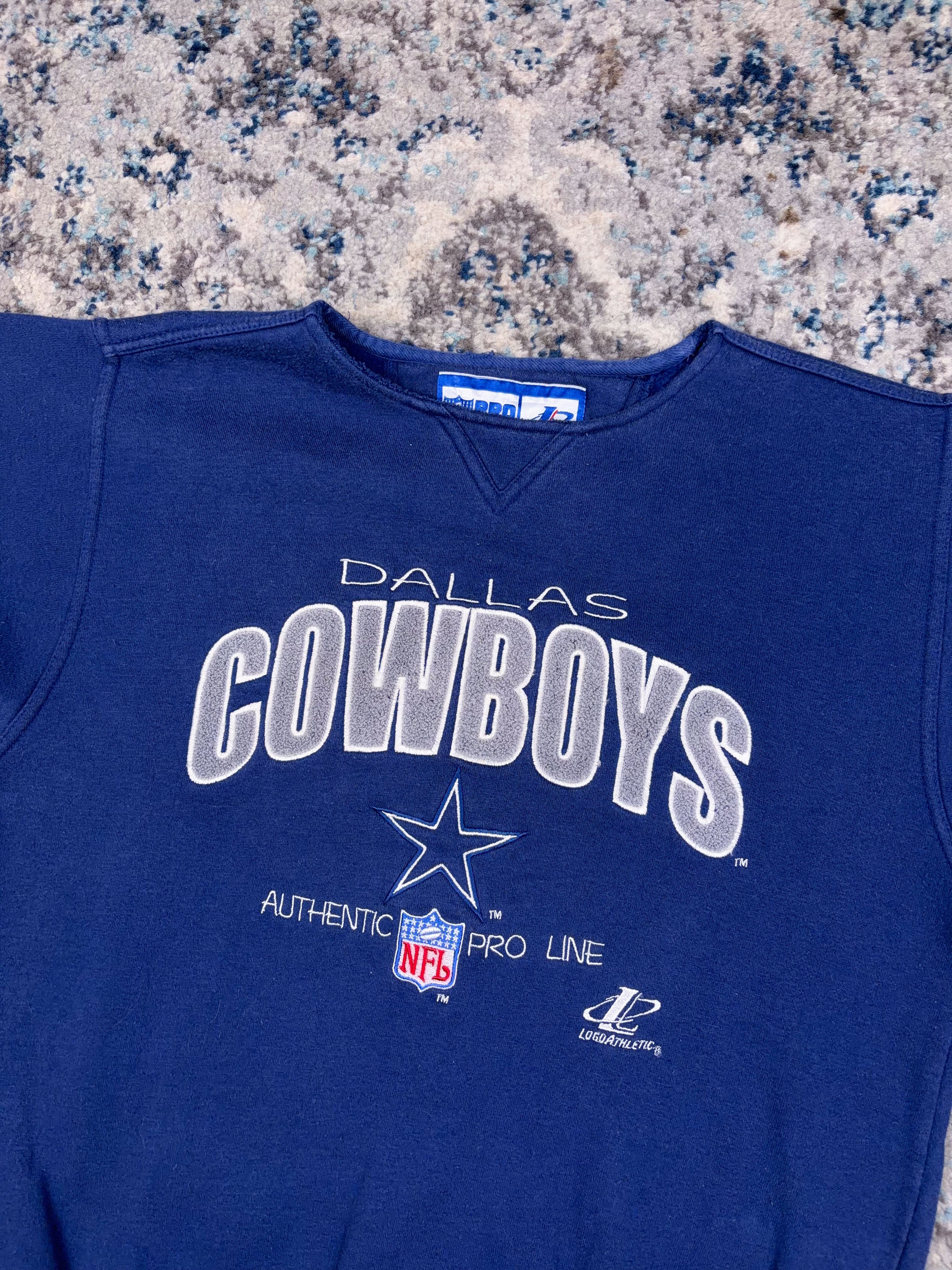 Vintage Dallas Cowboys NFL Embroidered Spellout Crewneck Sweatshirt Size Medium