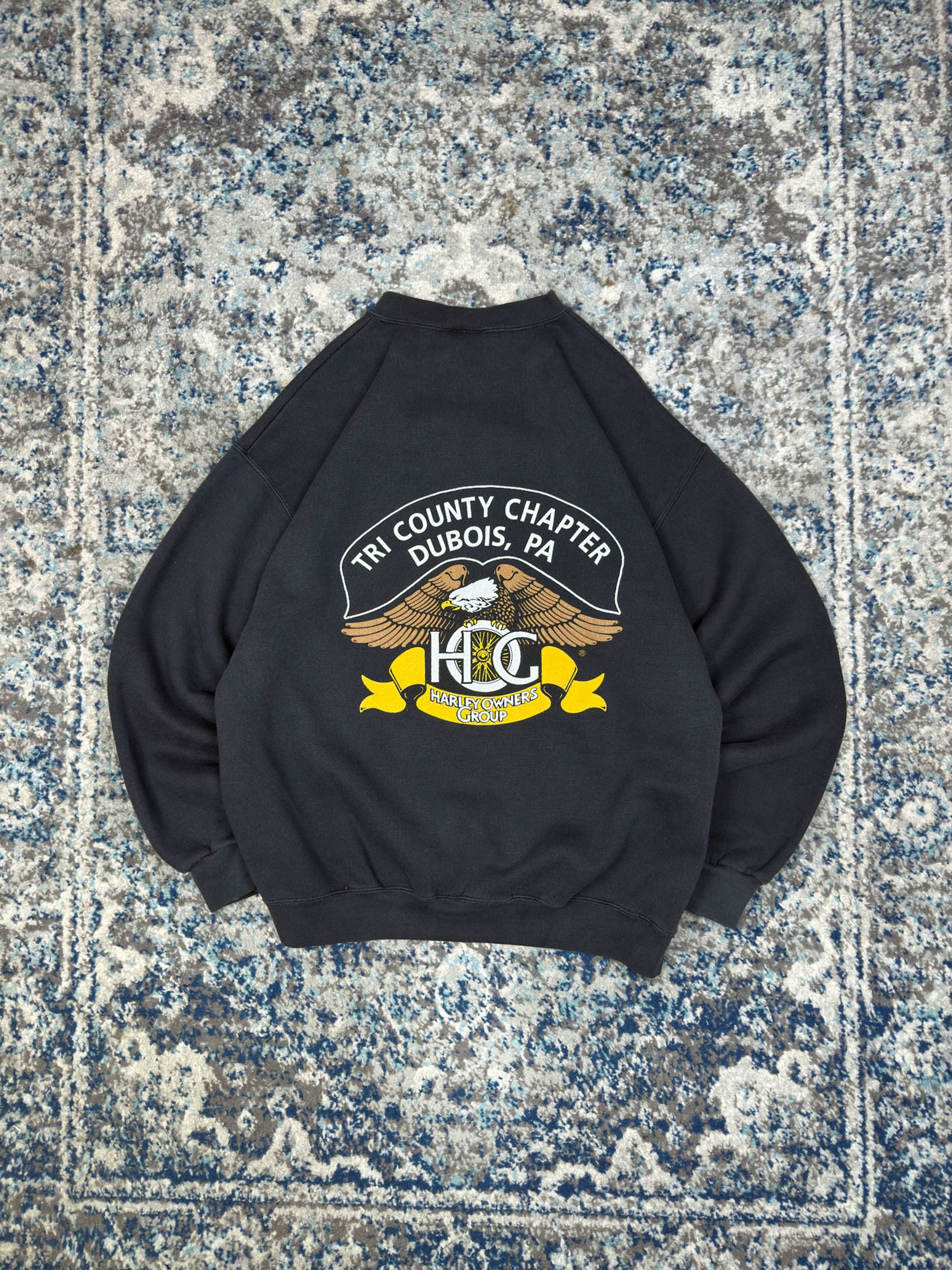 Vintage Harley Davidson Owners Group Eagle Graphic Spellout Sweatshirt Size Large