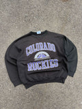 Vintage 90s Colorado Rockies MLB Big Arc Spellout Graphic Sweatshirt Size XL