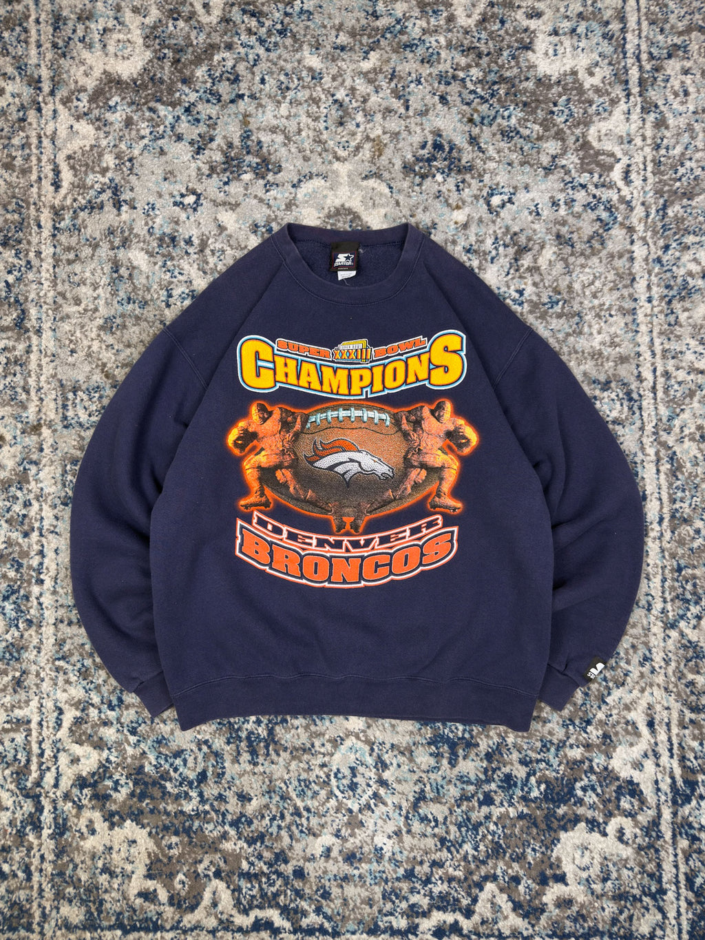 Vintage 1998 Denver Broncos NFL Super Bowl XXXII Champions Sweatshirt Size Medium